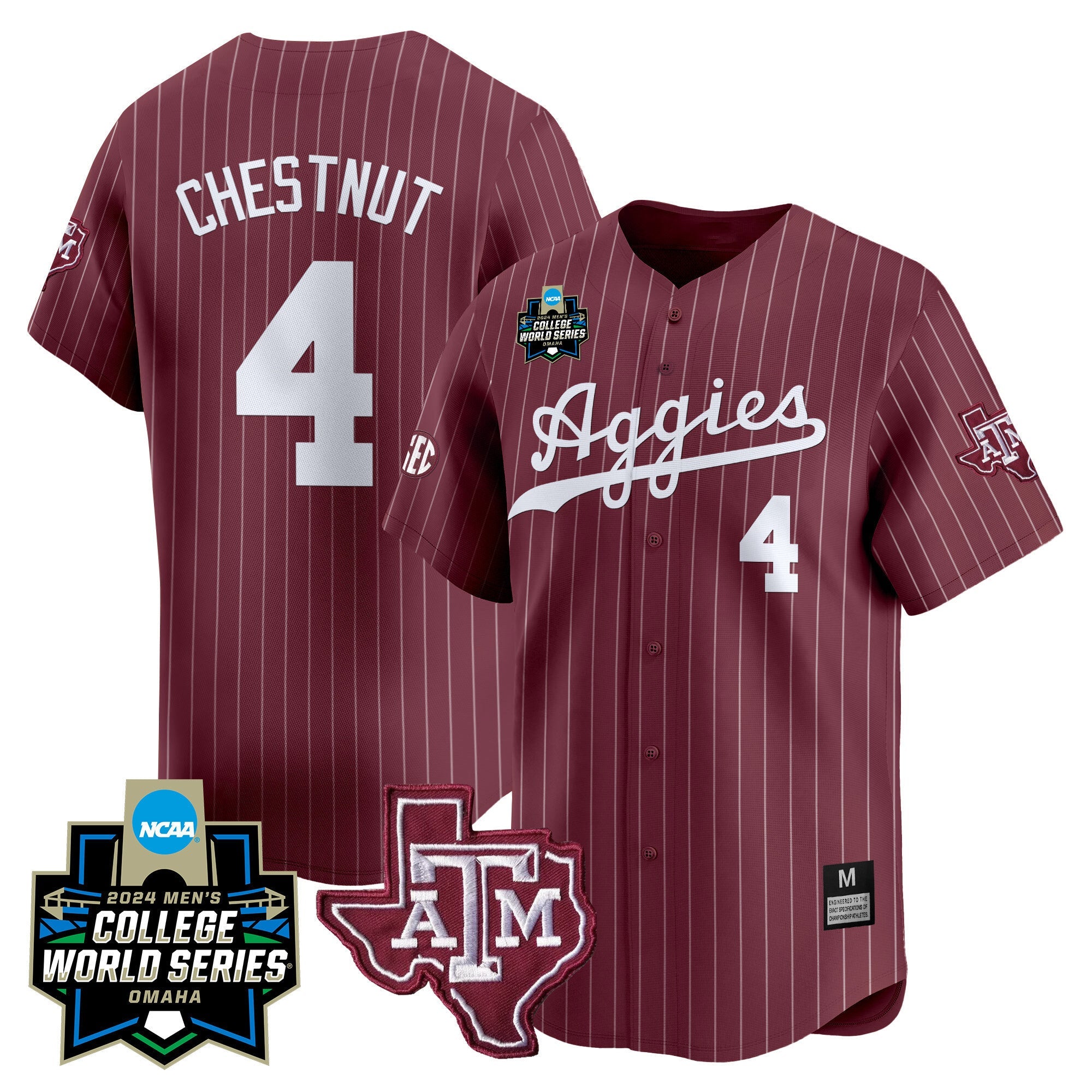 Men's Texas A&M Aggies 2024 College World Series Vapor Premier Limited Jersey - All Stitched