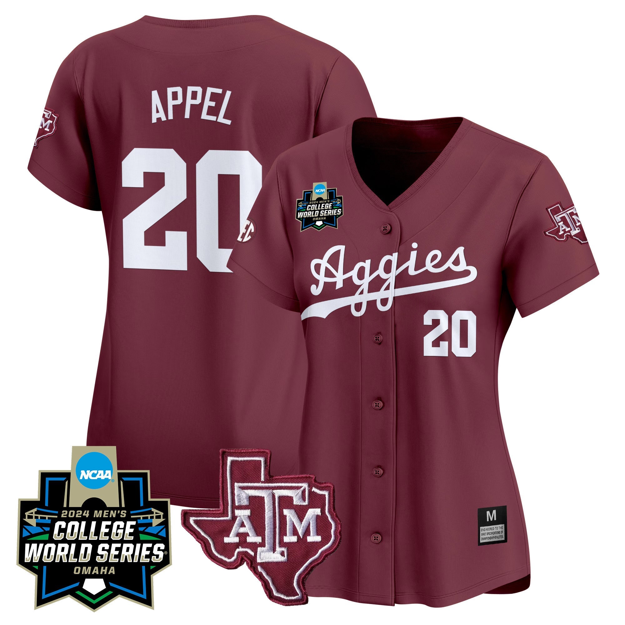 Women's Texas A&M Aggies 2024 College World Series Vapor Premier Limited Jersey - All Stitched