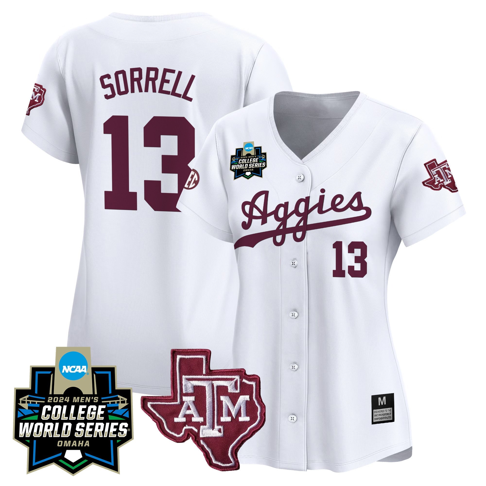 Women's Texas A&M Aggies 2024 College World Series Vapor Premier Limited Jersey - All Stitched