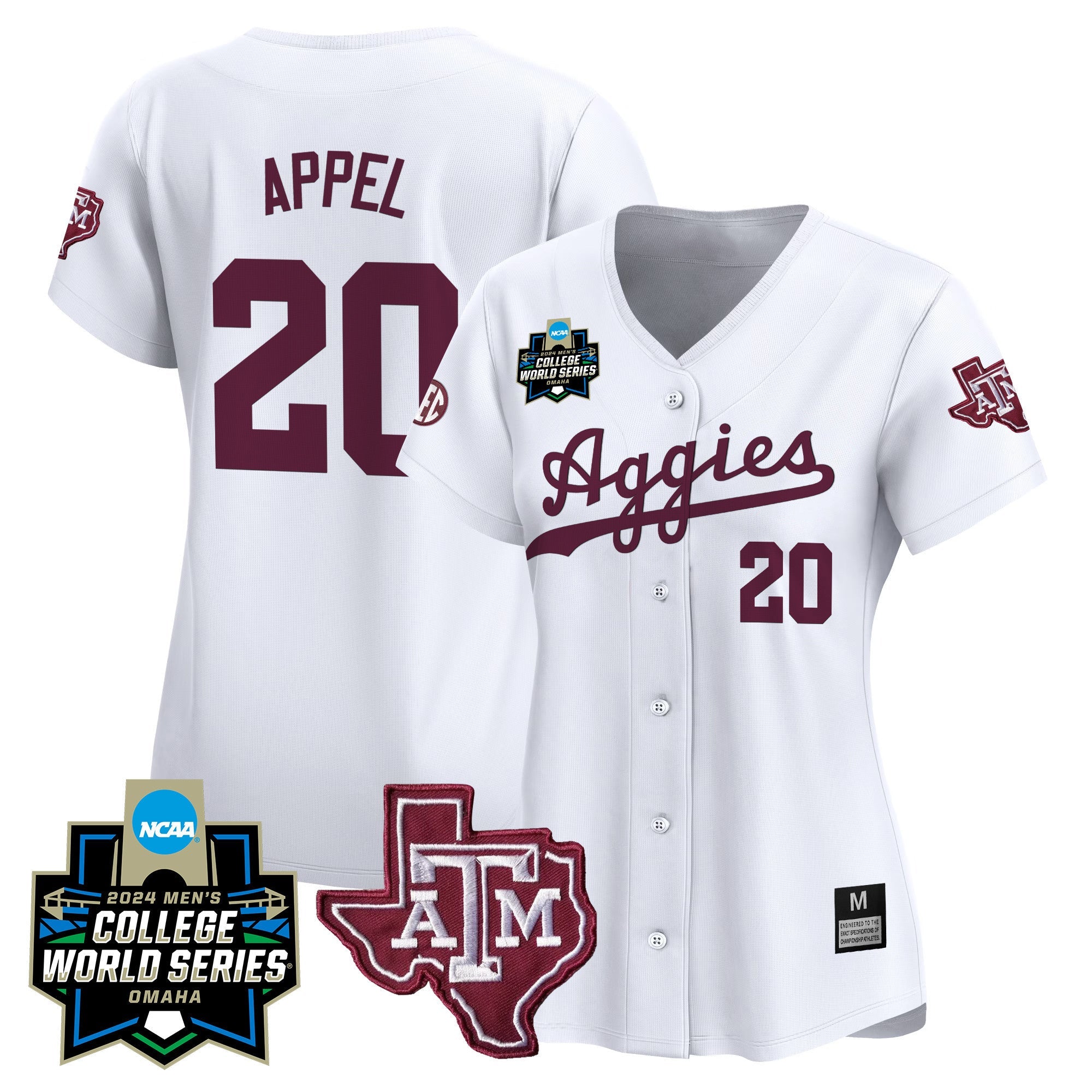 Women's Texas A&M Aggies 2024 College World Series Vapor Premier Limited Jersey - All Stitched