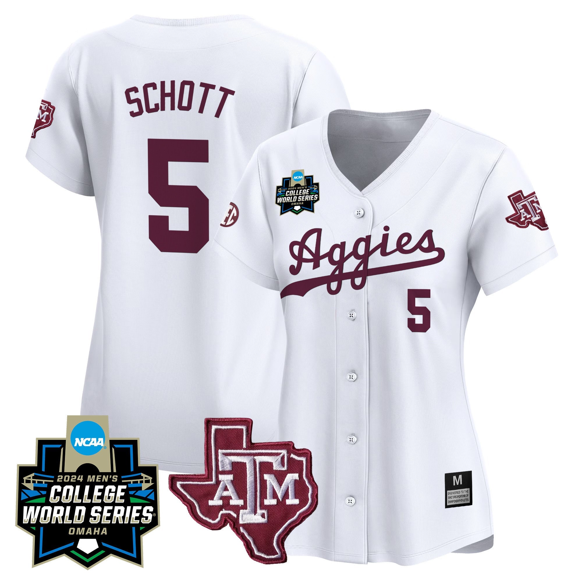 Women's Texas A&M Aggies 2024 College World Series Vapor Premier Limited Jersey - All Stitched