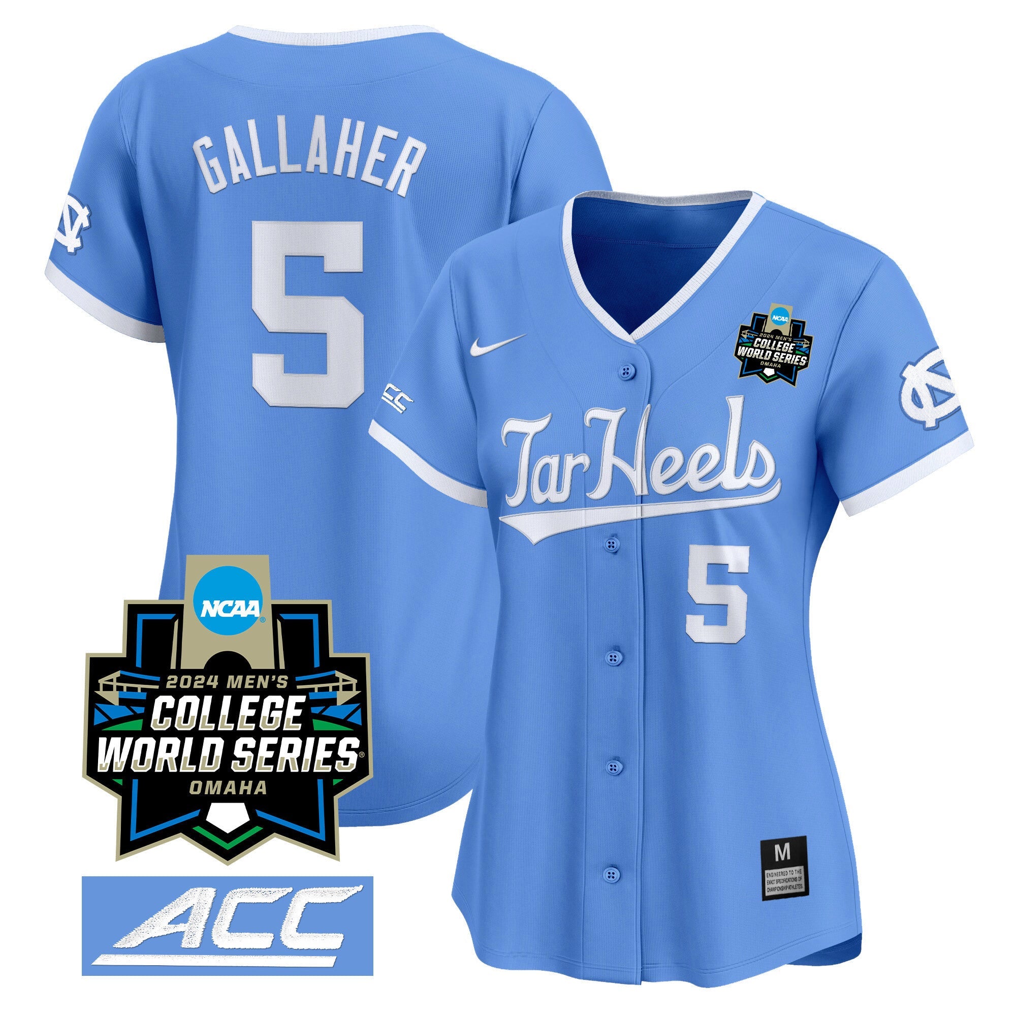 Women's North Carolina Tar Heels 2024 College World Series Vapor Premier Limited Jersey - All Stitched