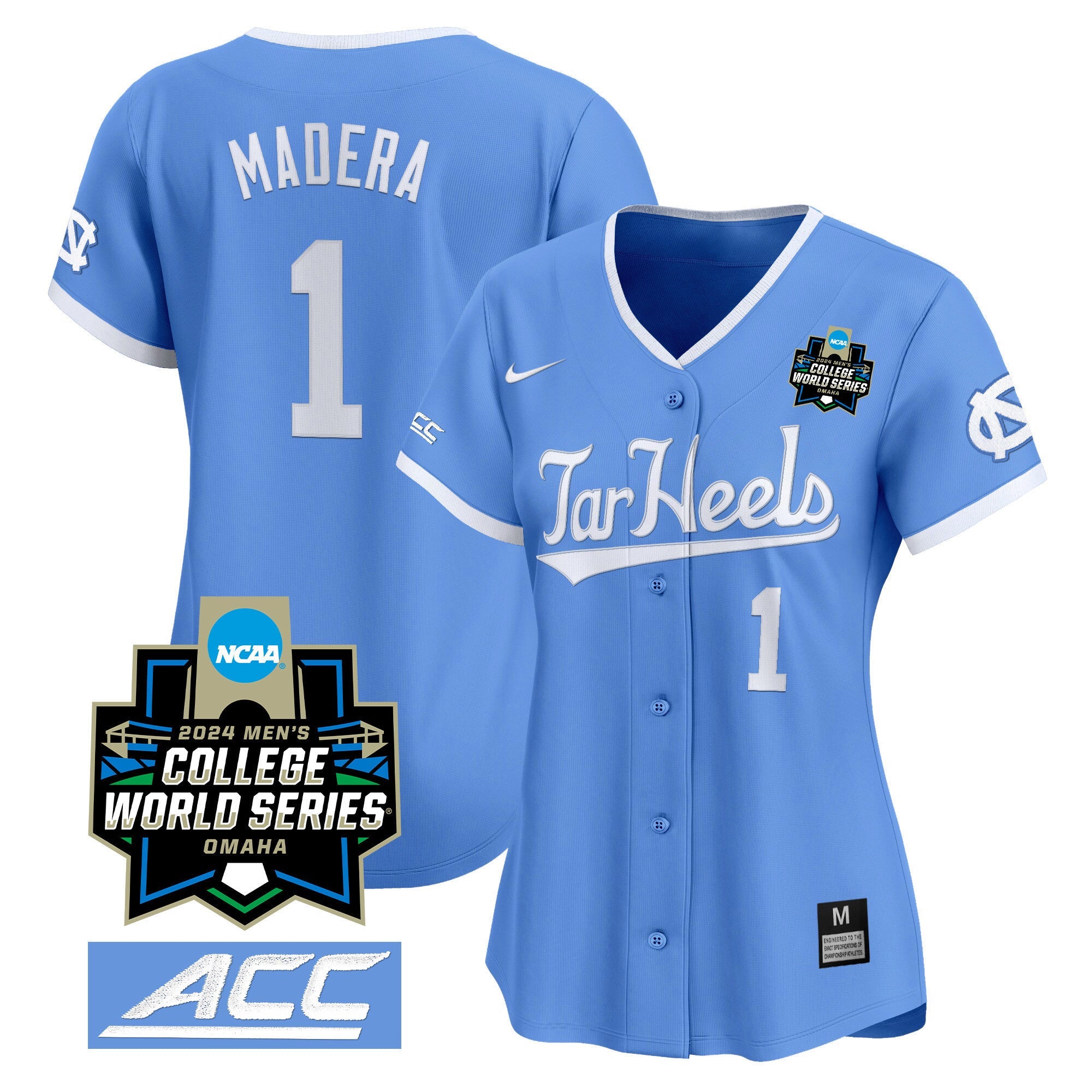 Women's North Carolina Tar Heels 2024 College World Series Vapor Premier Limited Jersey - All Stitched