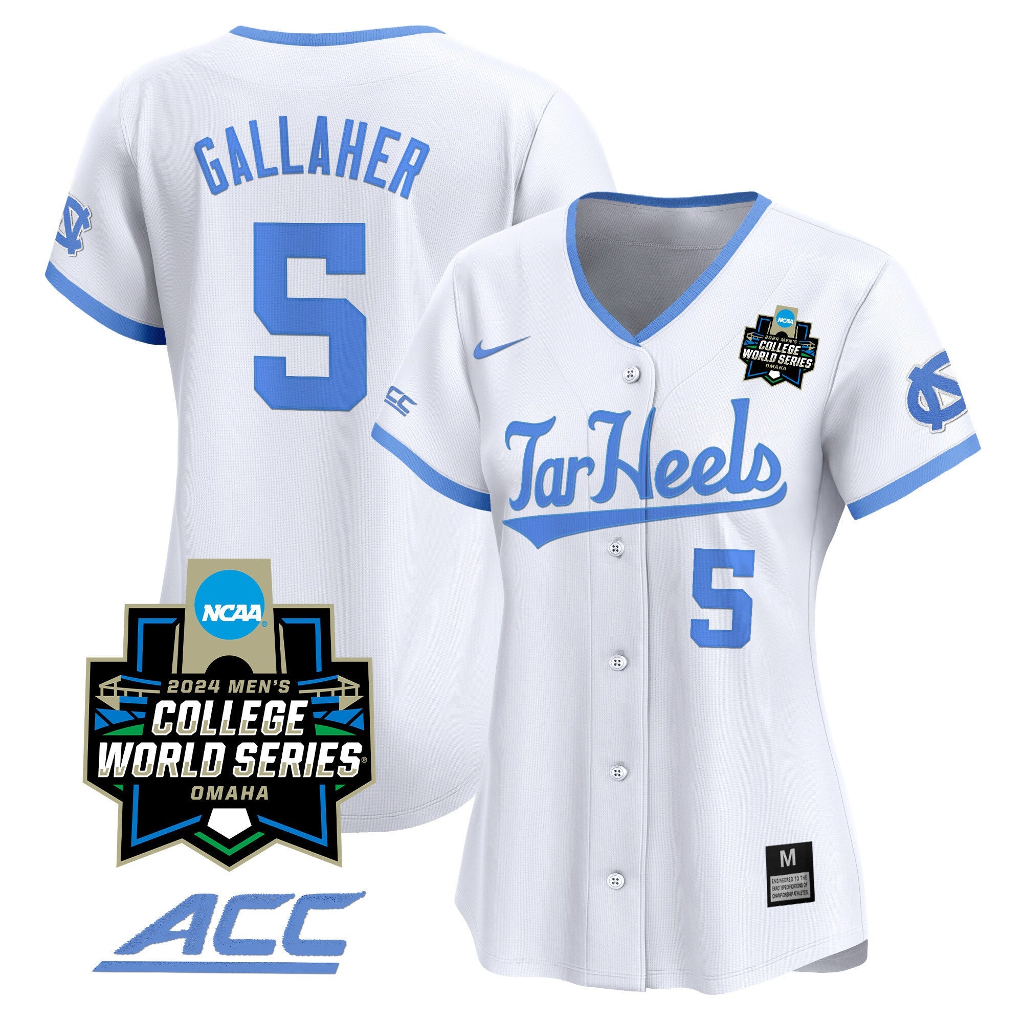 Women's North Carolina Tar Heels 2024 College World Series Vapor Premier Limited Jersey - All Stitched