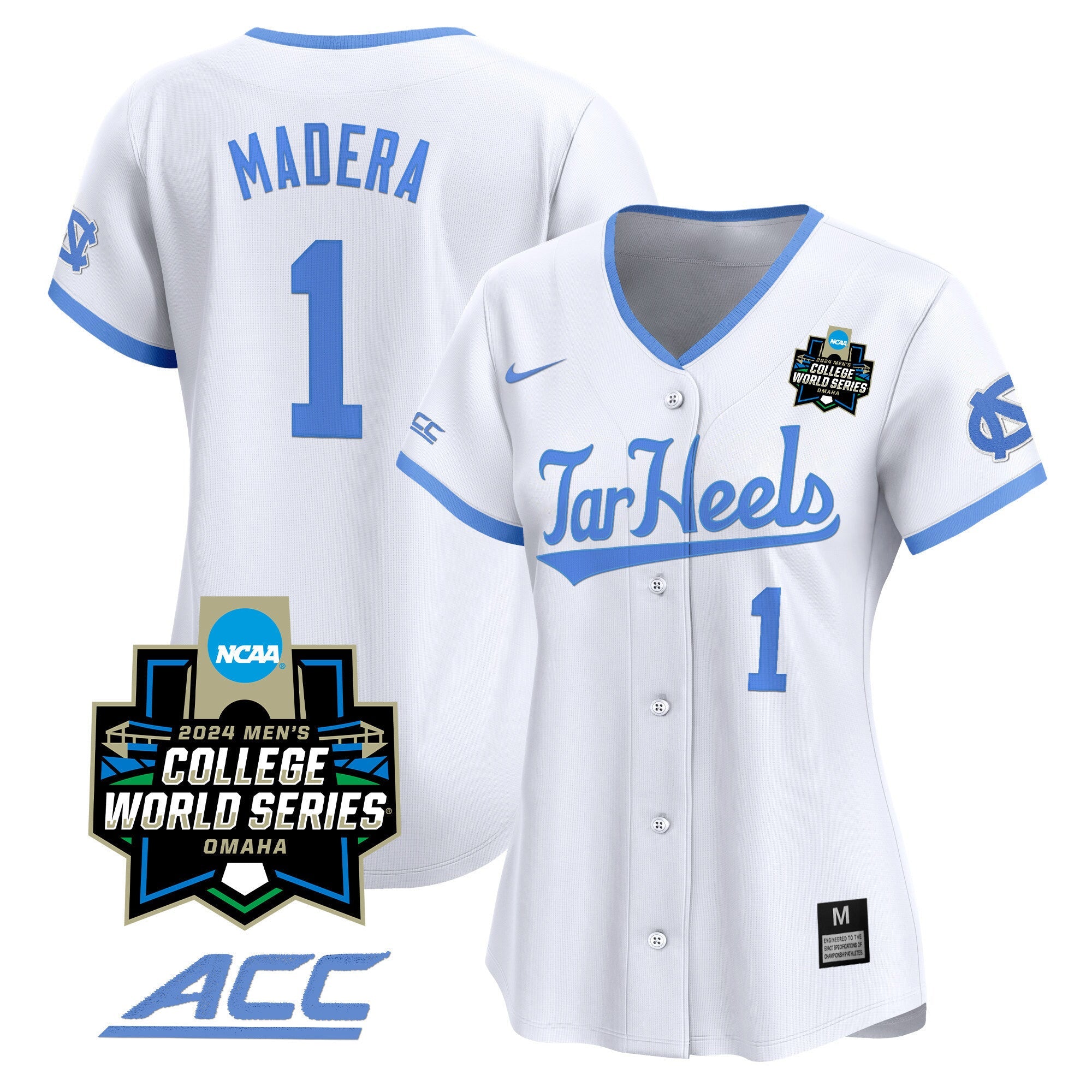 Women's North Carolina Tar Heels 2024 College World Series Vapor Premier Limited Jersey - All Stitched