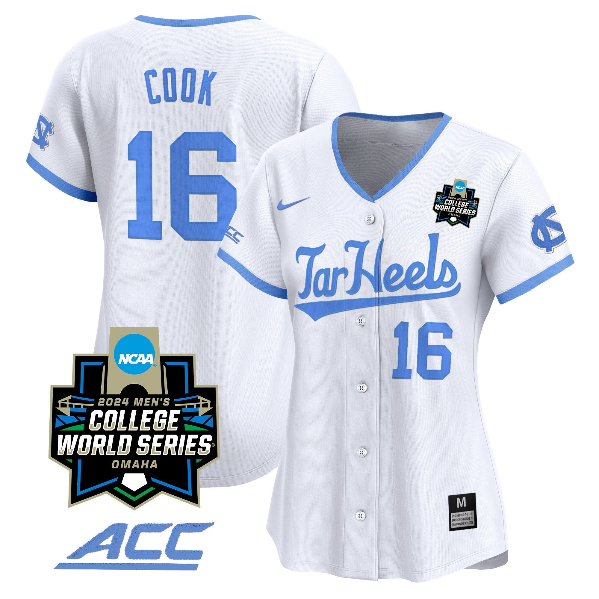 Women's North Carolina Tar Heels 2024 College World Series Vapor Premier Limited Jersey - All Stitched