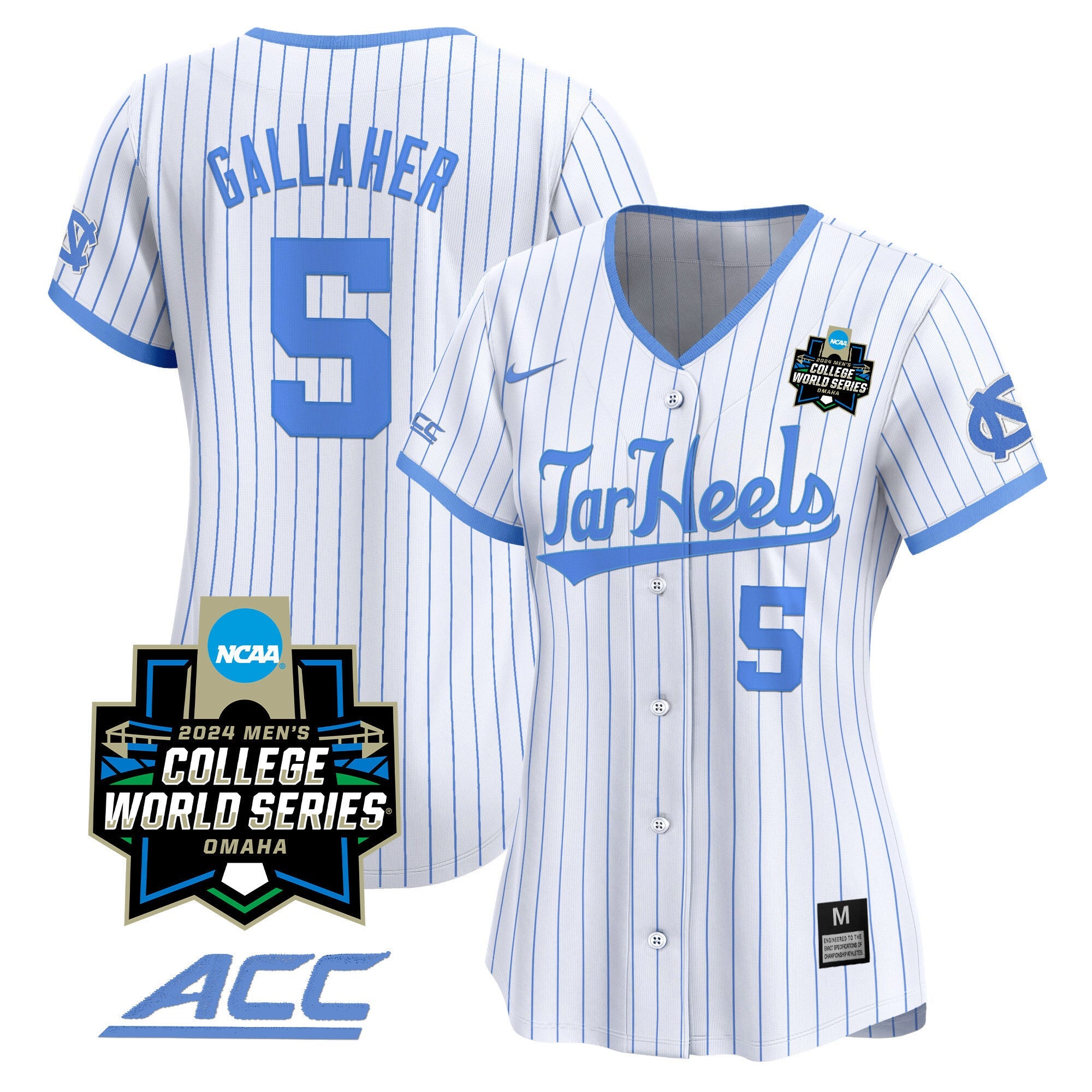 Women's North Carolina Tar Heels 2024 College World Series Vapor Premier Limited Jersey - All Stitched