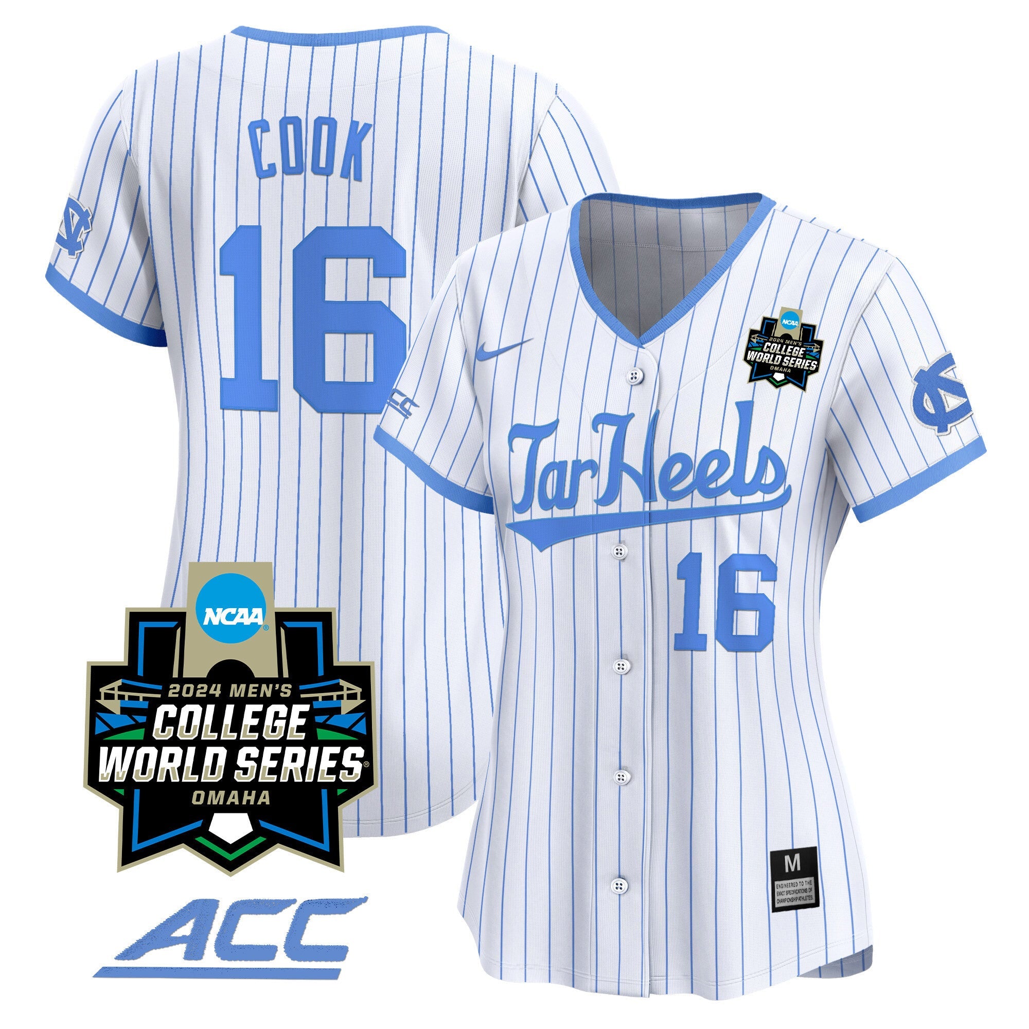 Women's North Carolina Tar Heels 2024 College World Series Vapor Premier Limited Jersey - All Stitched