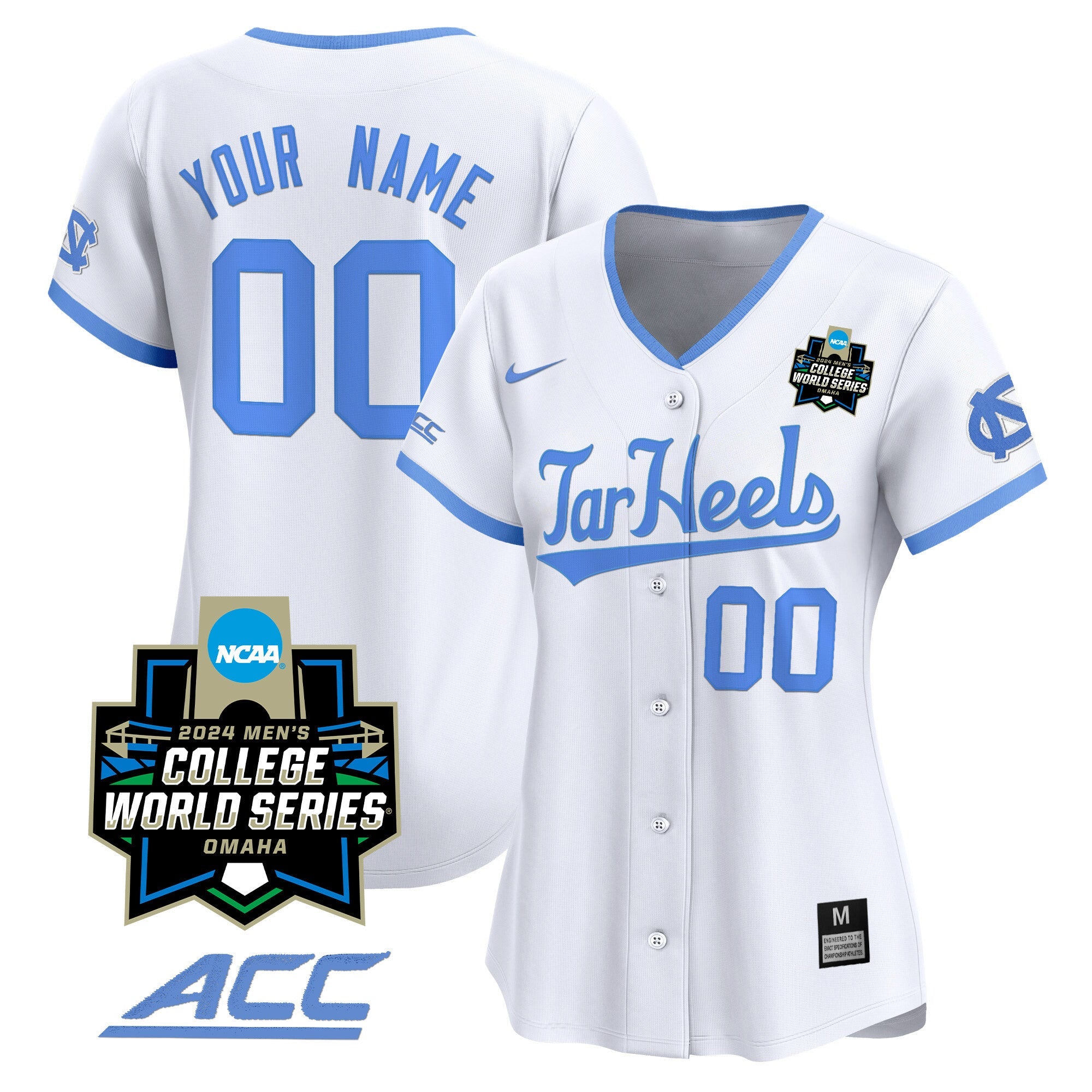 North Carolina Tar Heels 2024 College World Series Vapor Premier Limited Custom Jersey - All Stitched