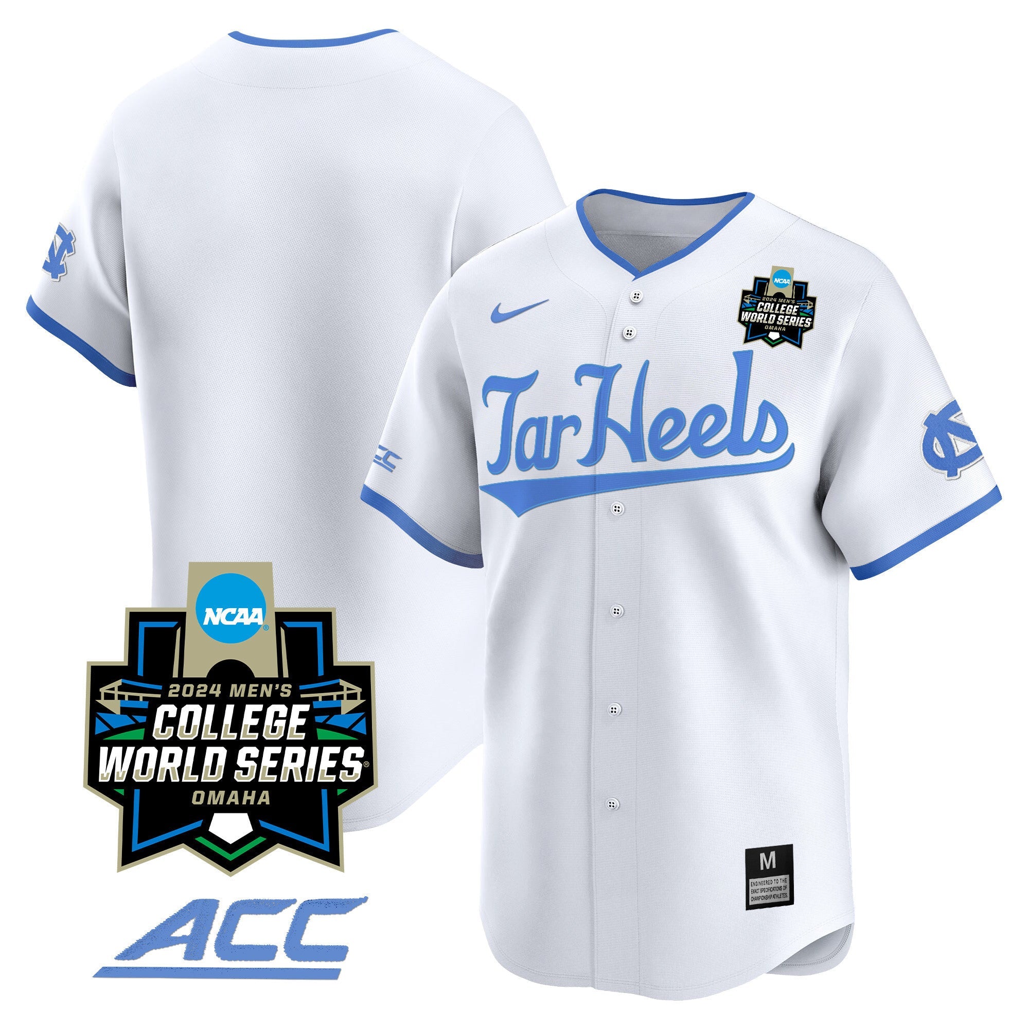 Men's North Carolina Tar Heels 2024 College World Series Vapor Premier Limited Jersey - All Stitched