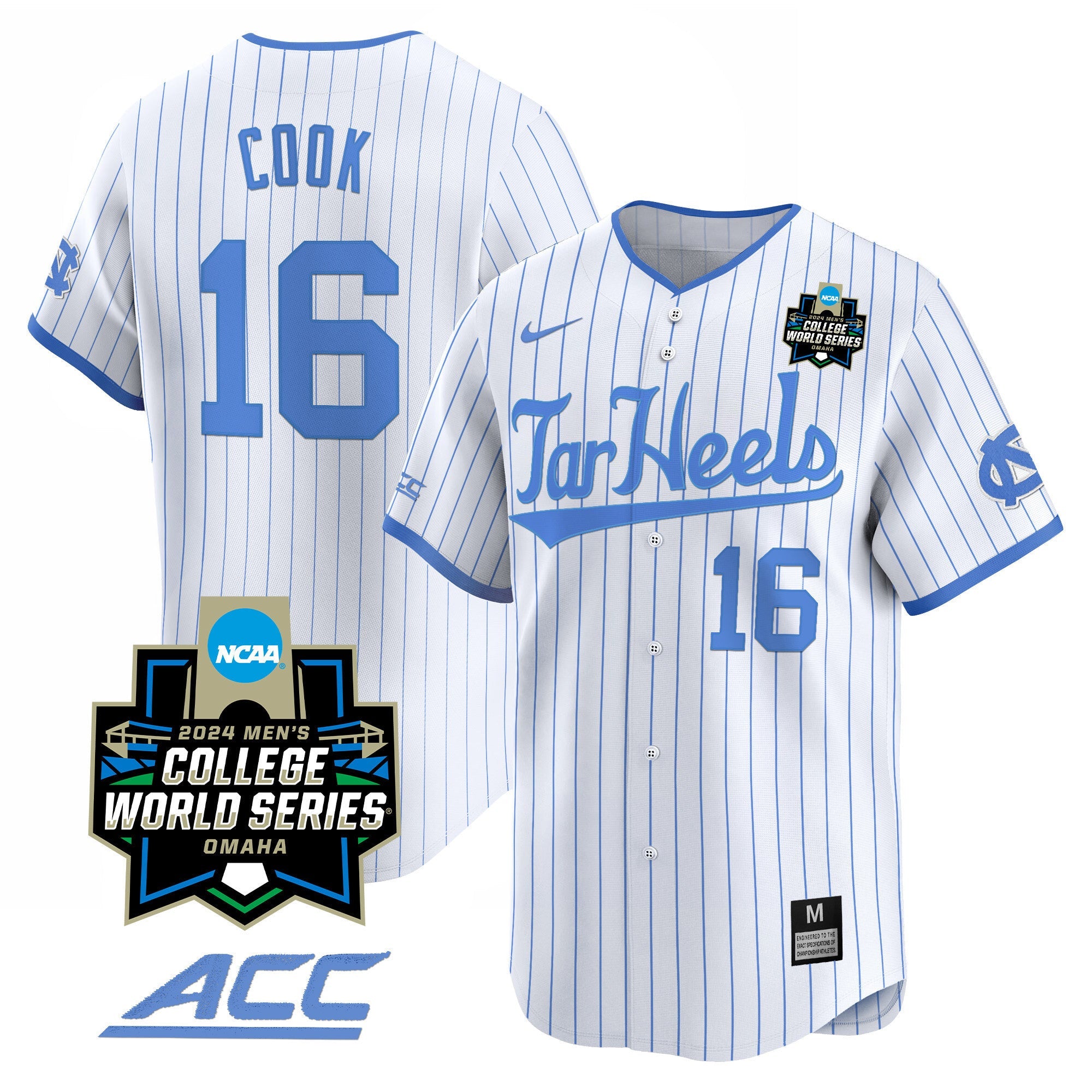 Men's North Carolina Tar Heels 2024 College World Series Vapor Premier Limited Jersey - All Stitched