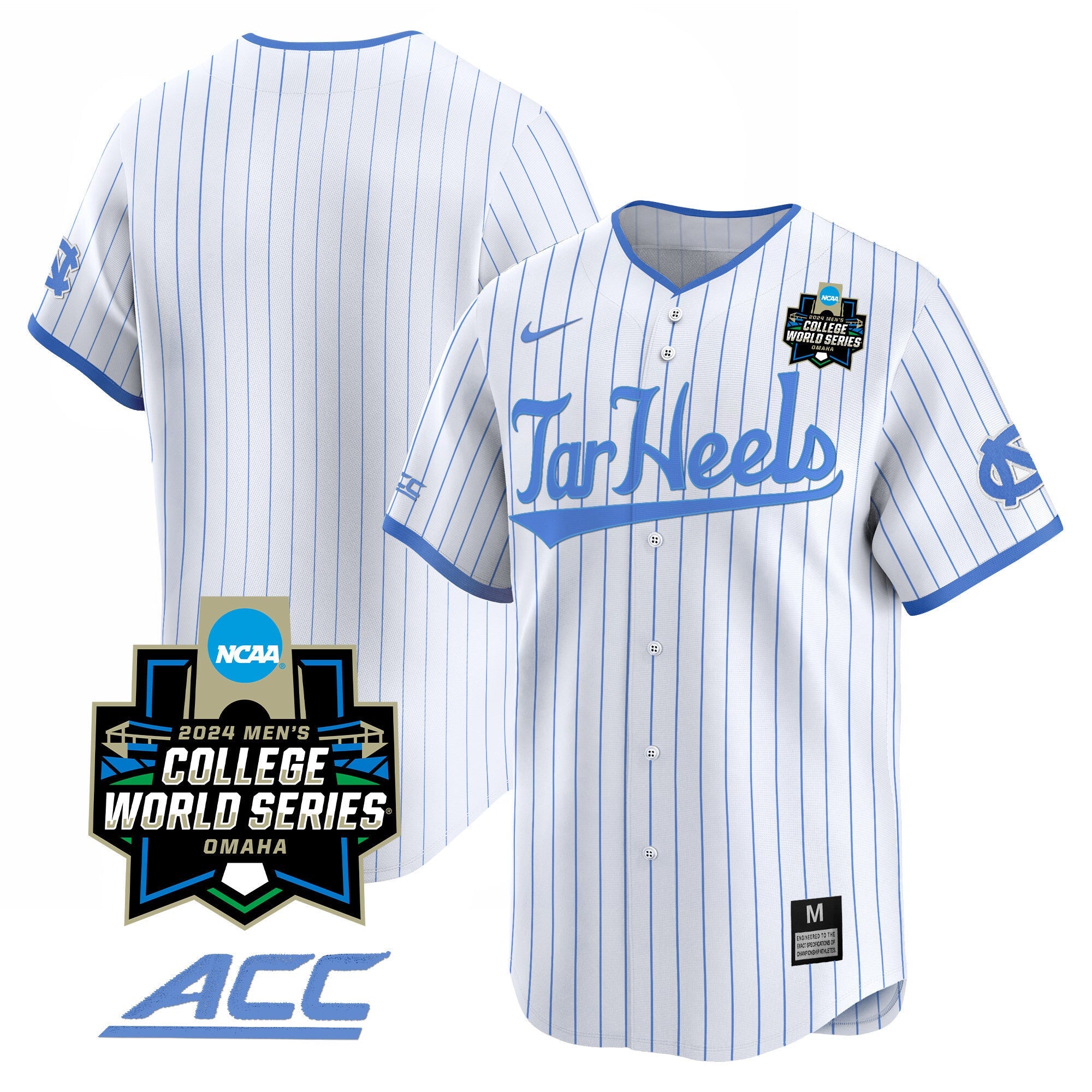 Men's North Carolina Tar Heels 2024 College World Series Vapor Premier Limited Jersey - All Stitched