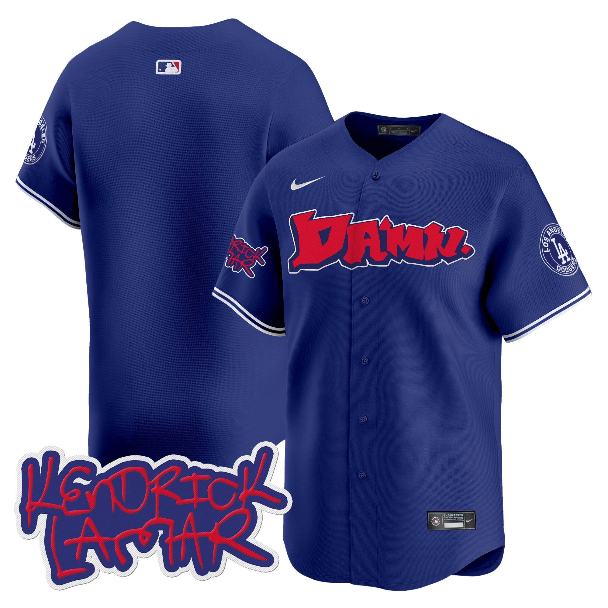 Men's Dodgers Kendrick Lamar Vapor Premier Limited Jersey - All Stitched