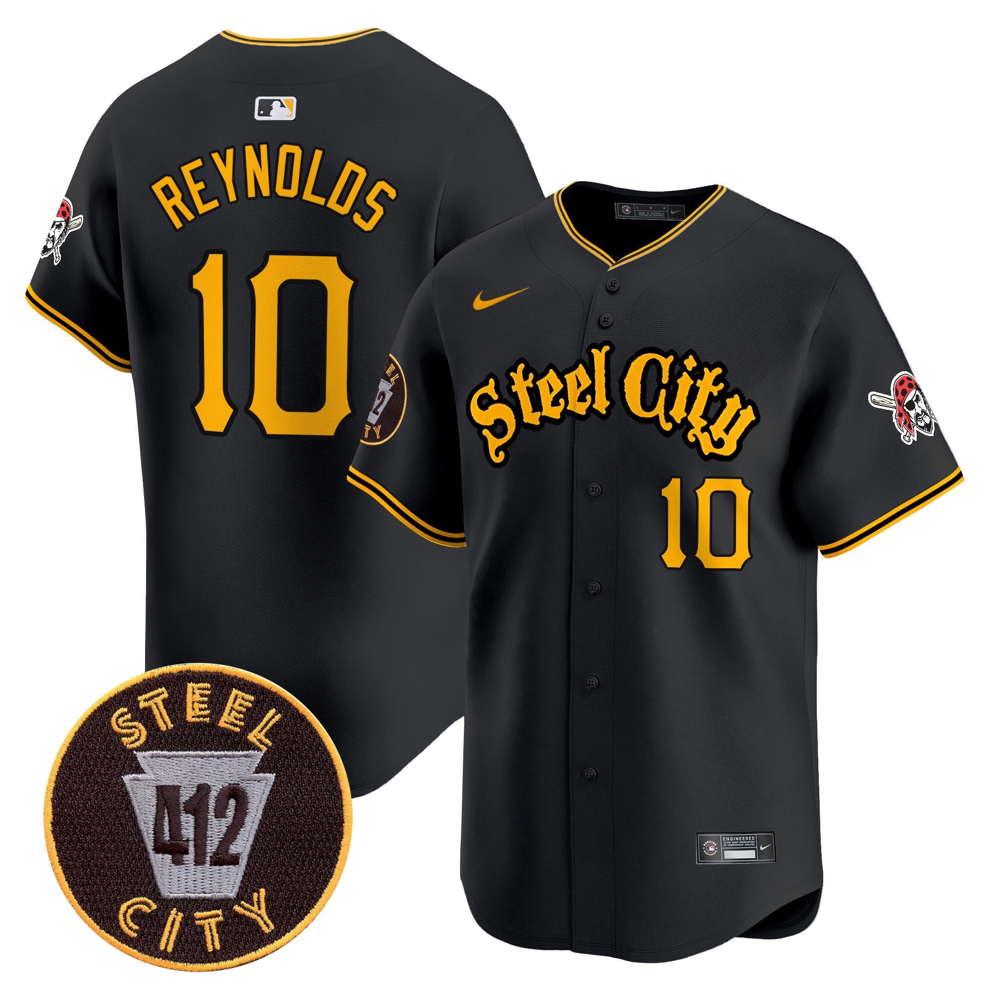 Men's Pittsburgh Pirates 412 Patch Vapor Premier Limited Jersey - All Stitched