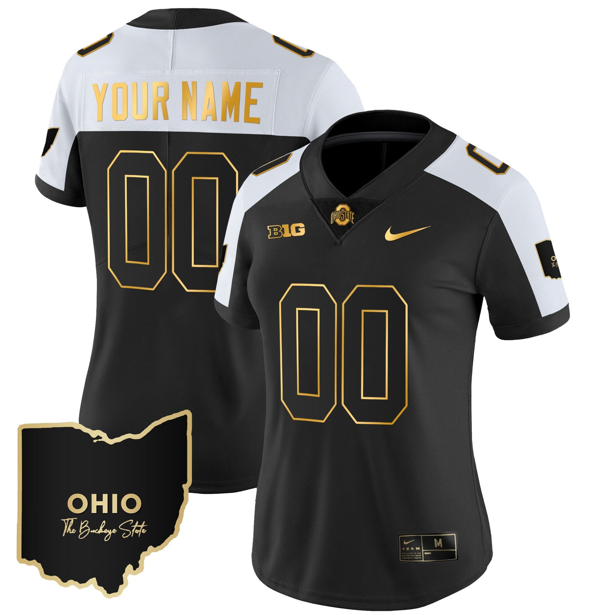 Ohio State Buckeyes 2023 Vapor Limited Gold Custom Jersey - Ohio Patch - All Stitched