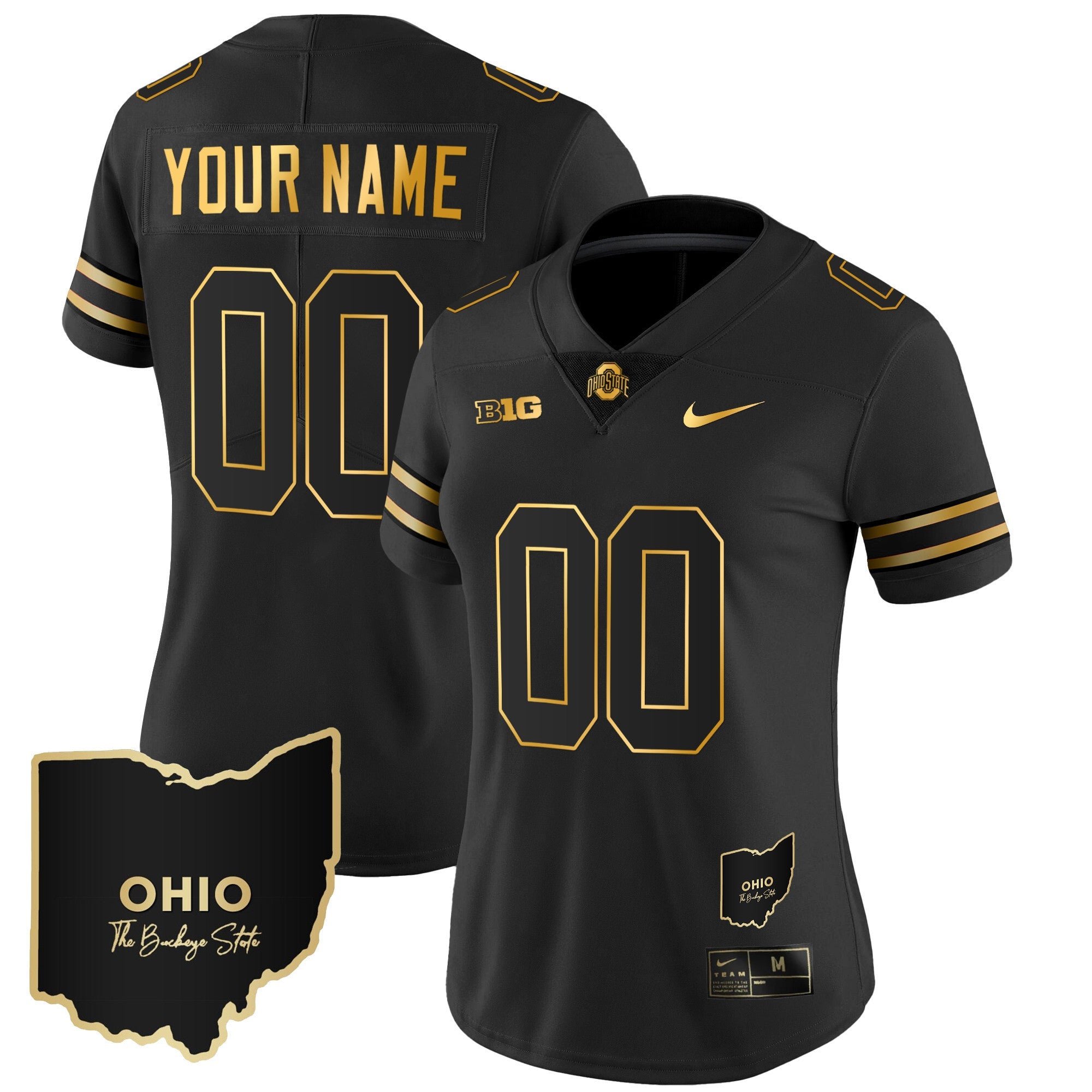 Ohio State Buckeyes 2023 Vapor Limited Gold Custom Jersey - Ohio Patch - All Stitched