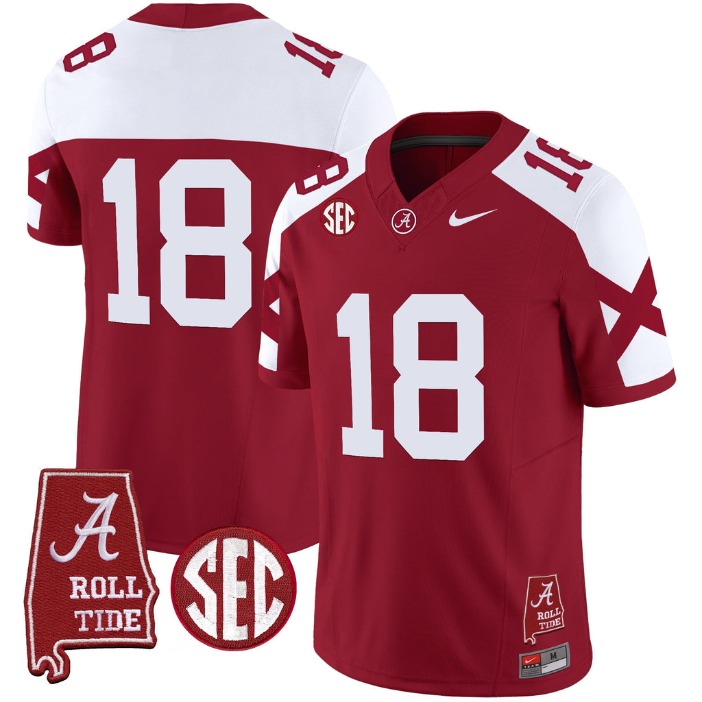 Men's Alabama Crimson Tide Vapor Limited Jersey V6 - Alabama Map - All Stitched