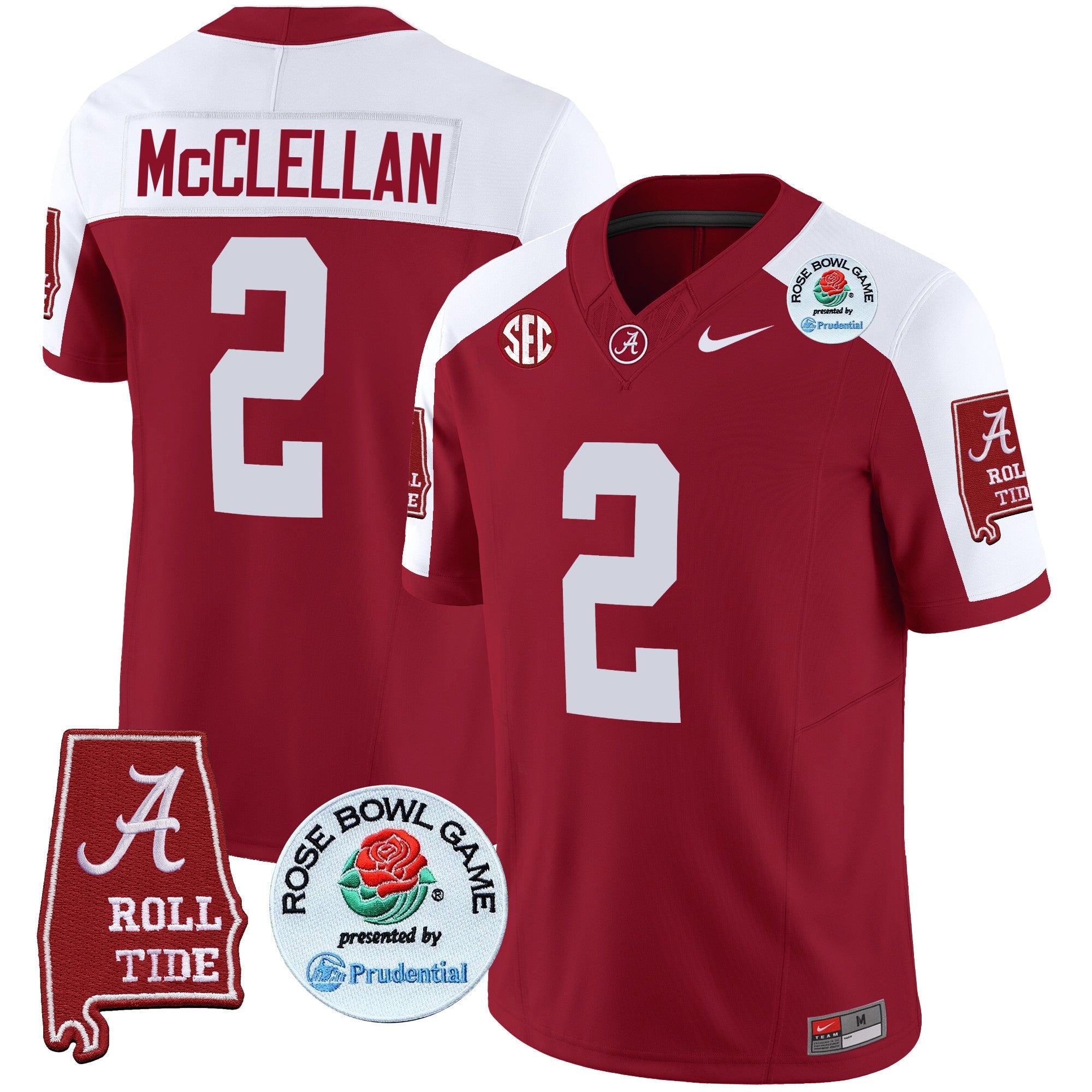 Men's Alabama Crimson Tide Rose Bowl Patch Vapor Limited Jersey - All Stitched