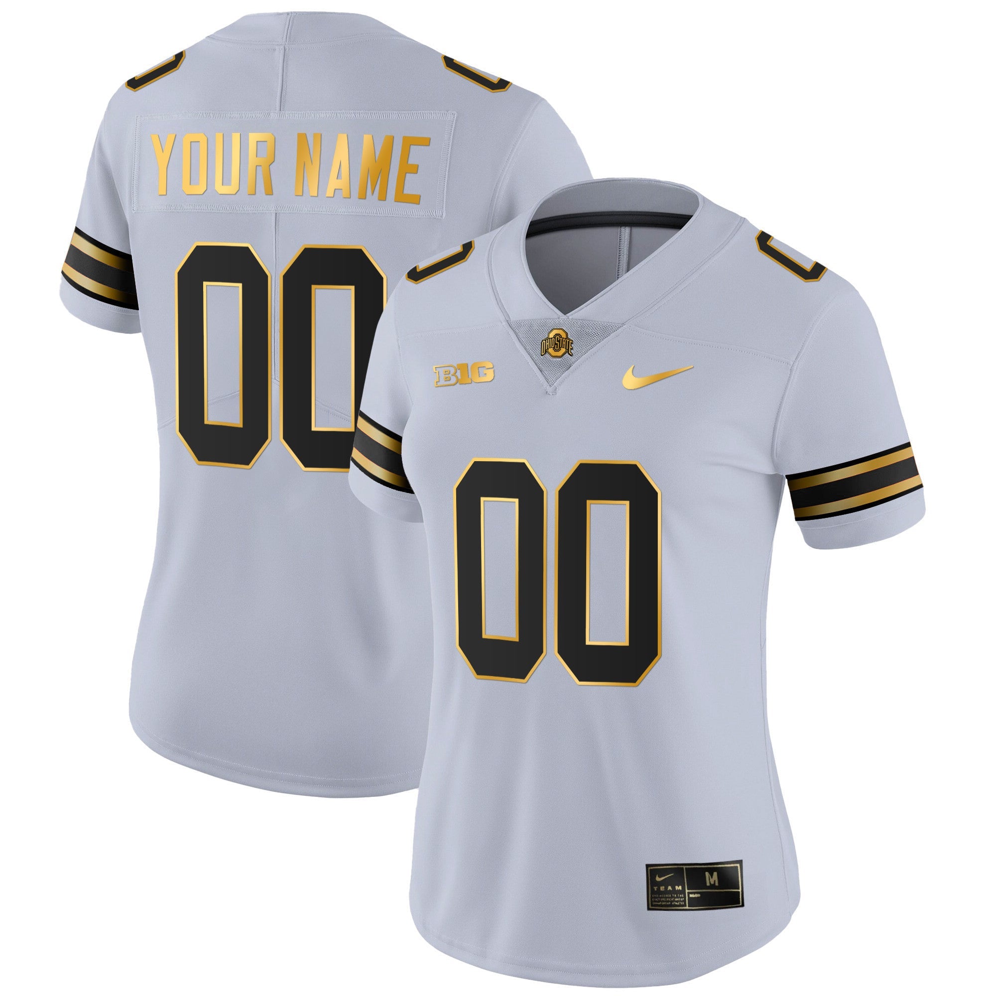 Ohio State Buckeyes Gold Custom Jersey - All Stitched