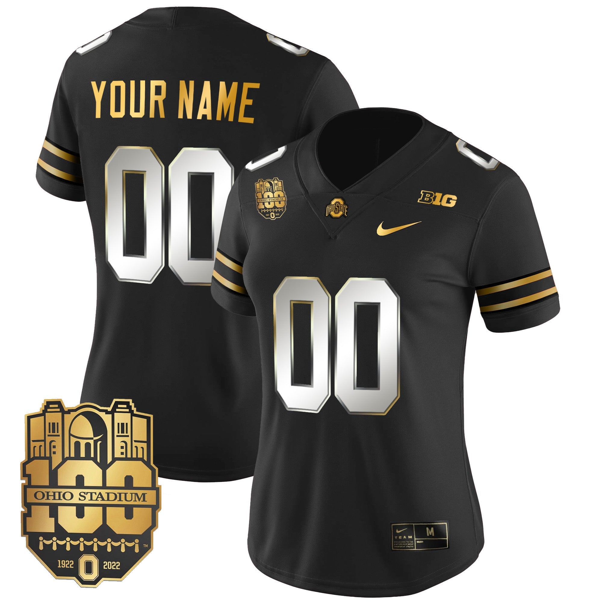 Ohio State Buckeyes Gold Custom Jersey - All Stitched