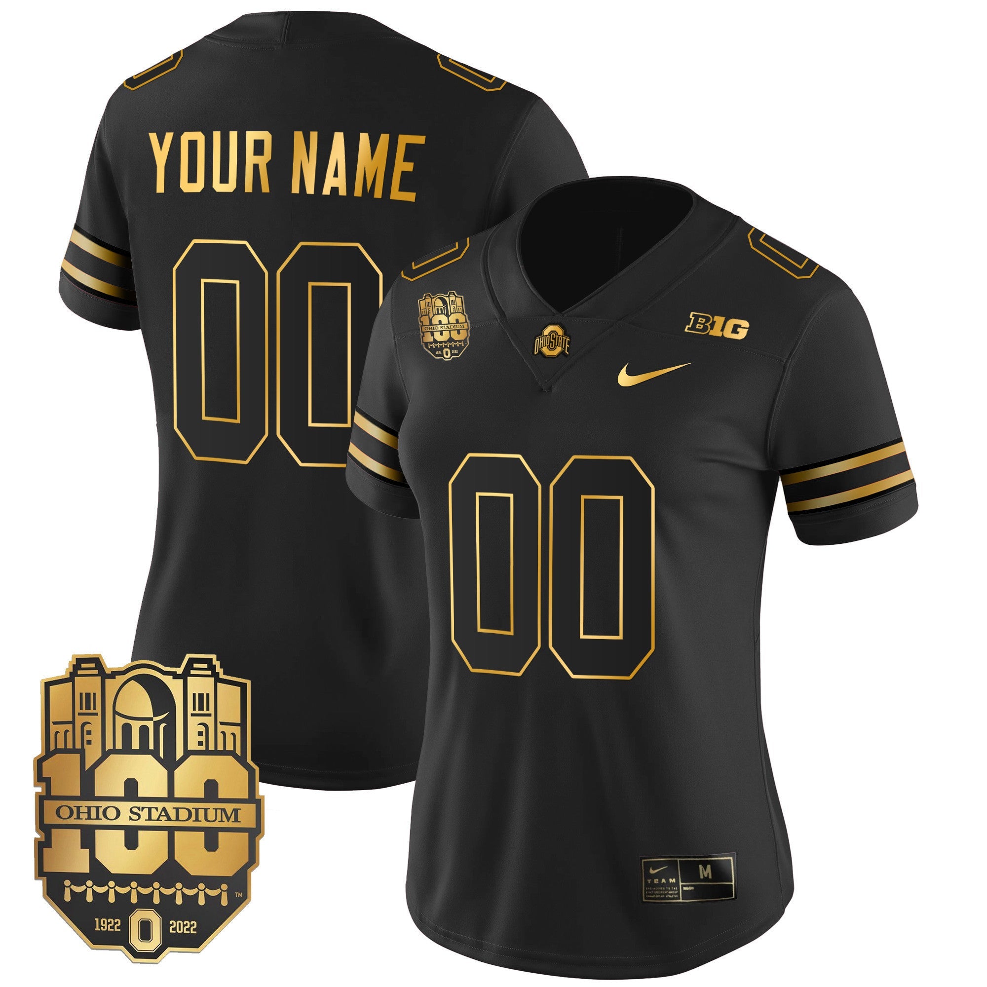 Ohio State Buckeyes Gold Custom Jersey - All Stitched