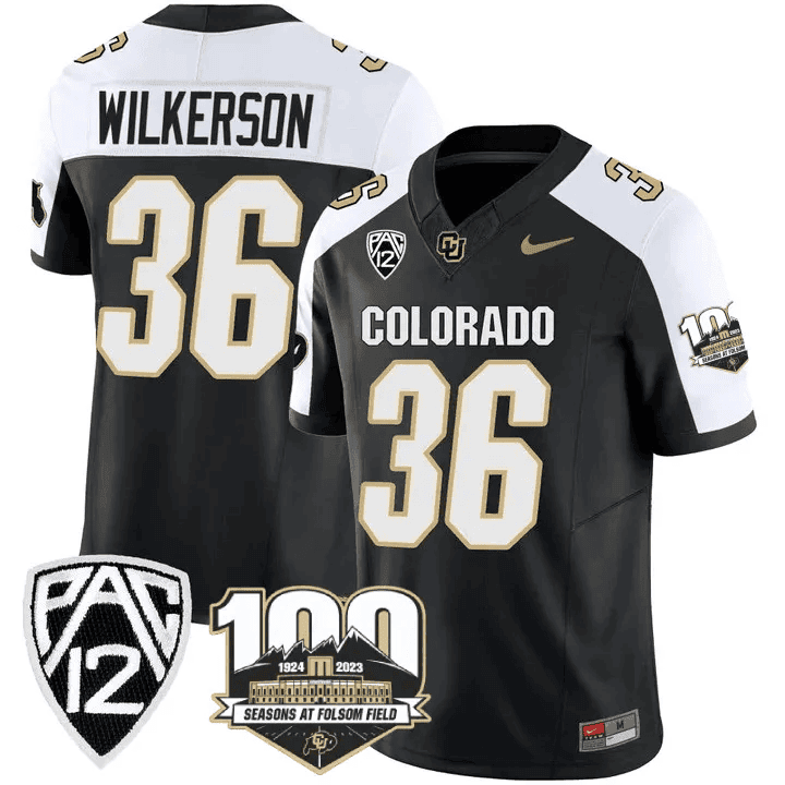 Men's Colorado Buffaloes 100th Seasons At Folsom Field Patch Vapor Limited Jersey V2 ?All Stitched