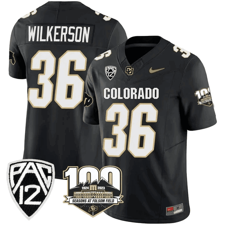 Men's Colorado Buffaloes 100th Seasons At Folsom Field Patch Vapor Limited Jersey V2 ?All Stitched