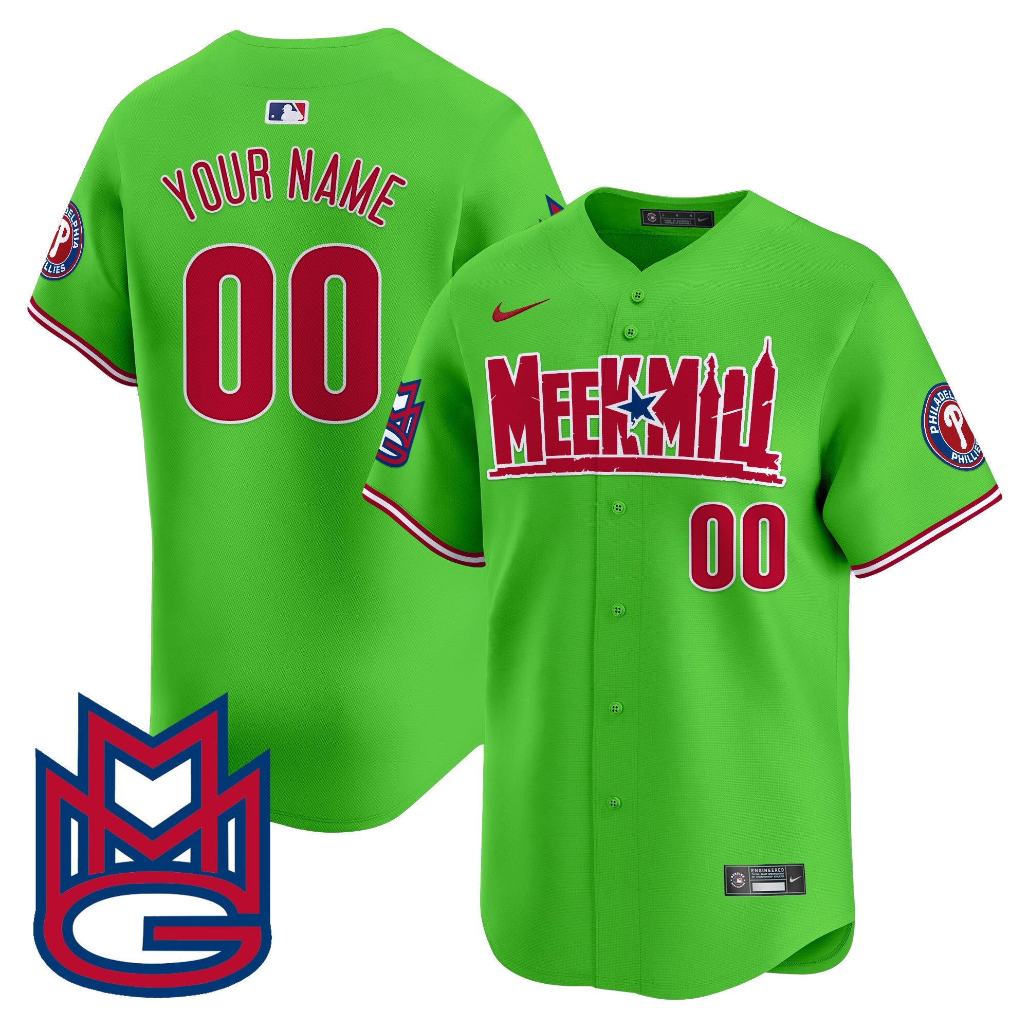 Phillies Meek Mill Vapor Premier Limited Custom Jersey - All Stitched