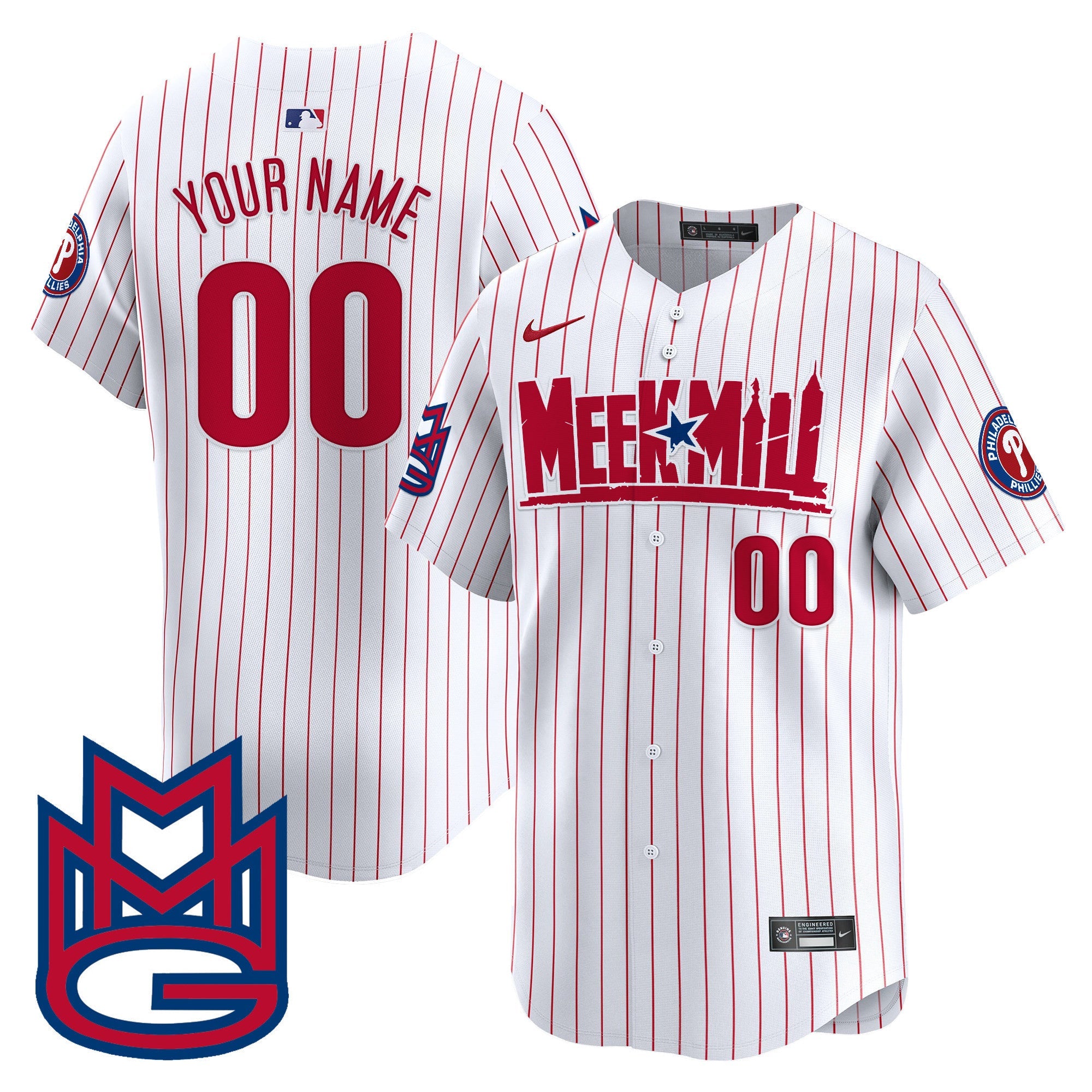 Phillies Meek Mill Vapor Premier Limited Custom Jersey - All Stitched