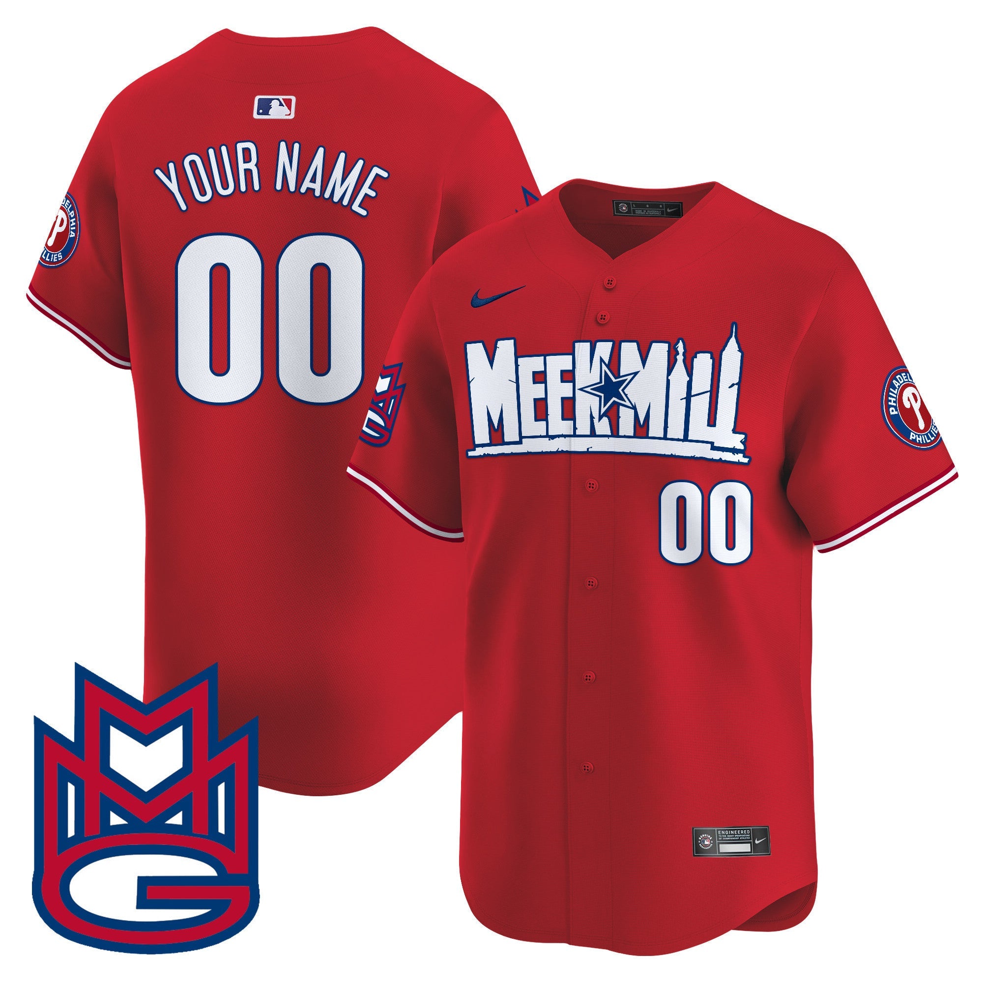 Phillies Meek Mill Vapor Premier Limited Custom Jersey - All Stitched
