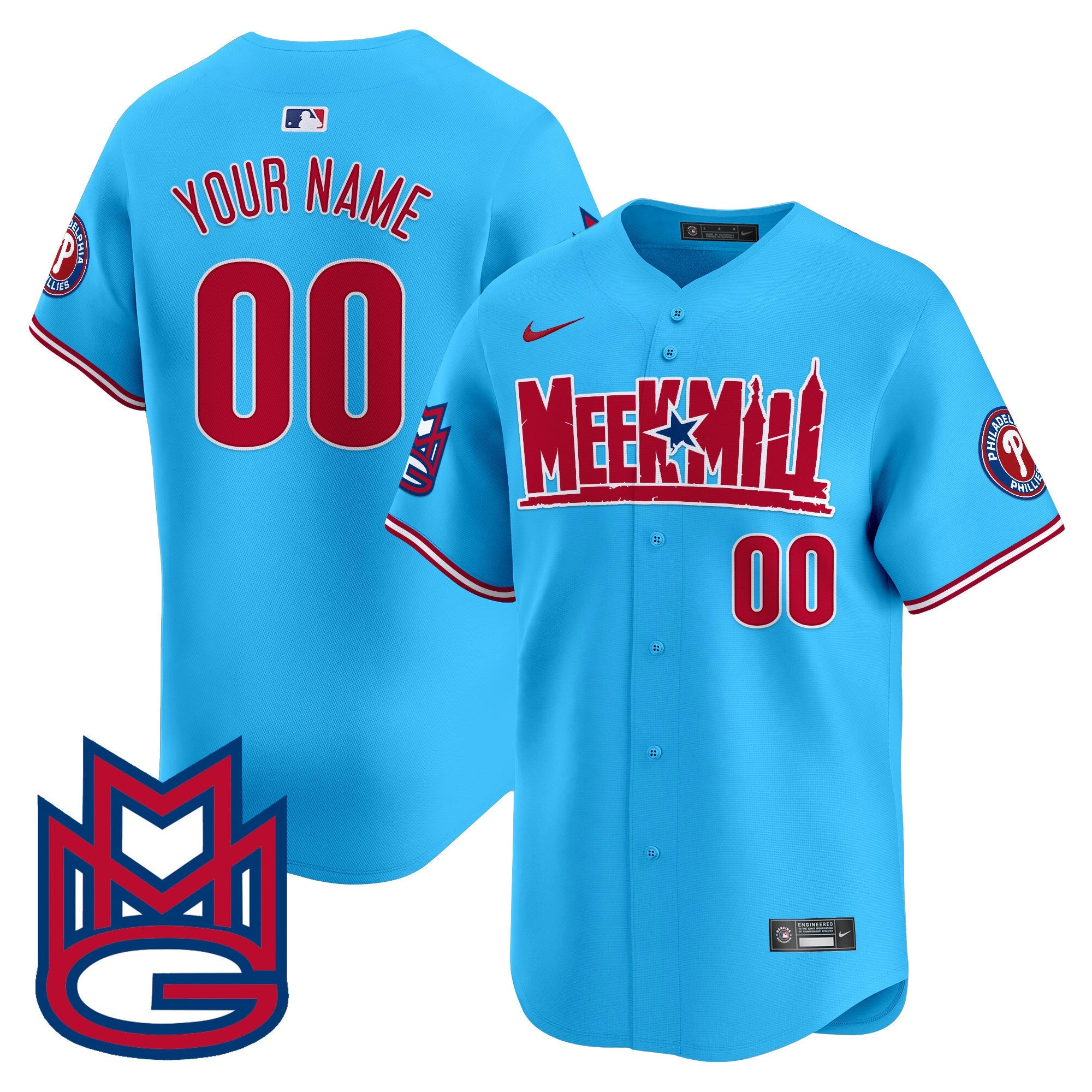 Phillies Meek Mill Vapor Premier Limited Custom Jersey - All Stitched
