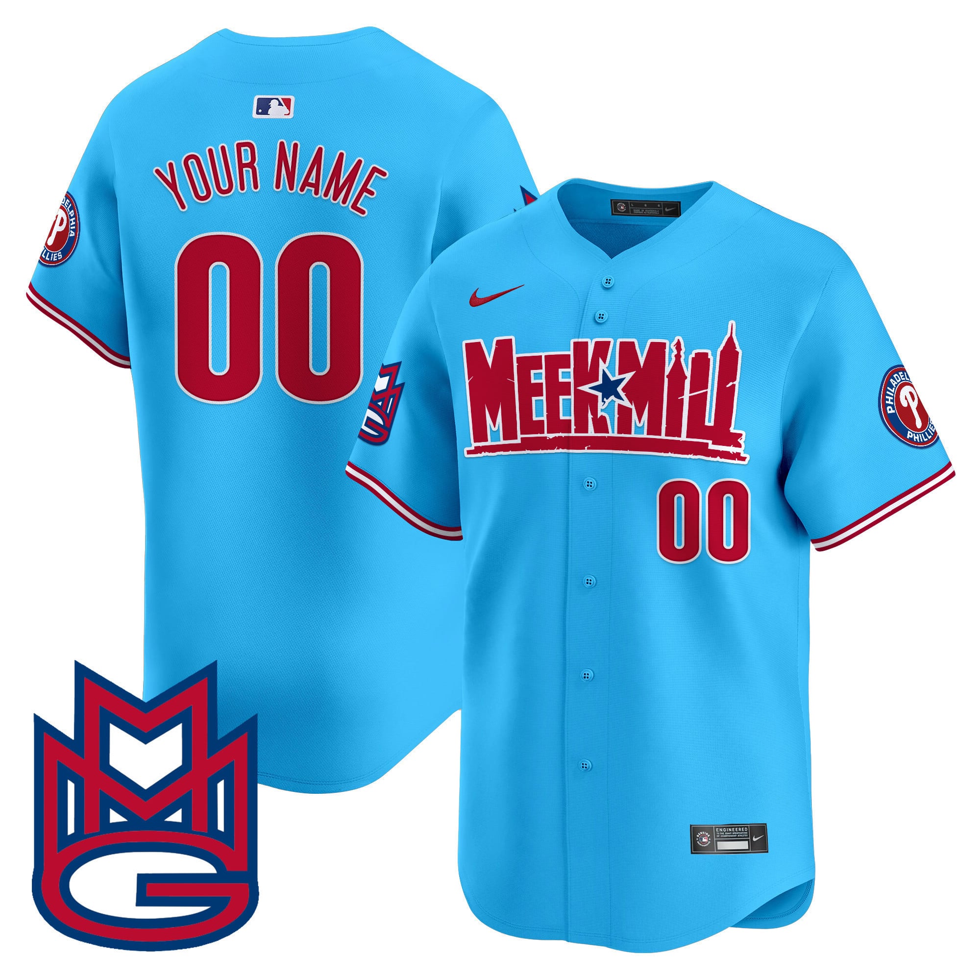 Phillies Meek Mill Vapor Premier Limited Custom Jersey - All Stitched