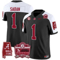 Men's Alabama Crimson Tide Nick Saban 7x Champions Patch Vapor Jersey - All Stitched