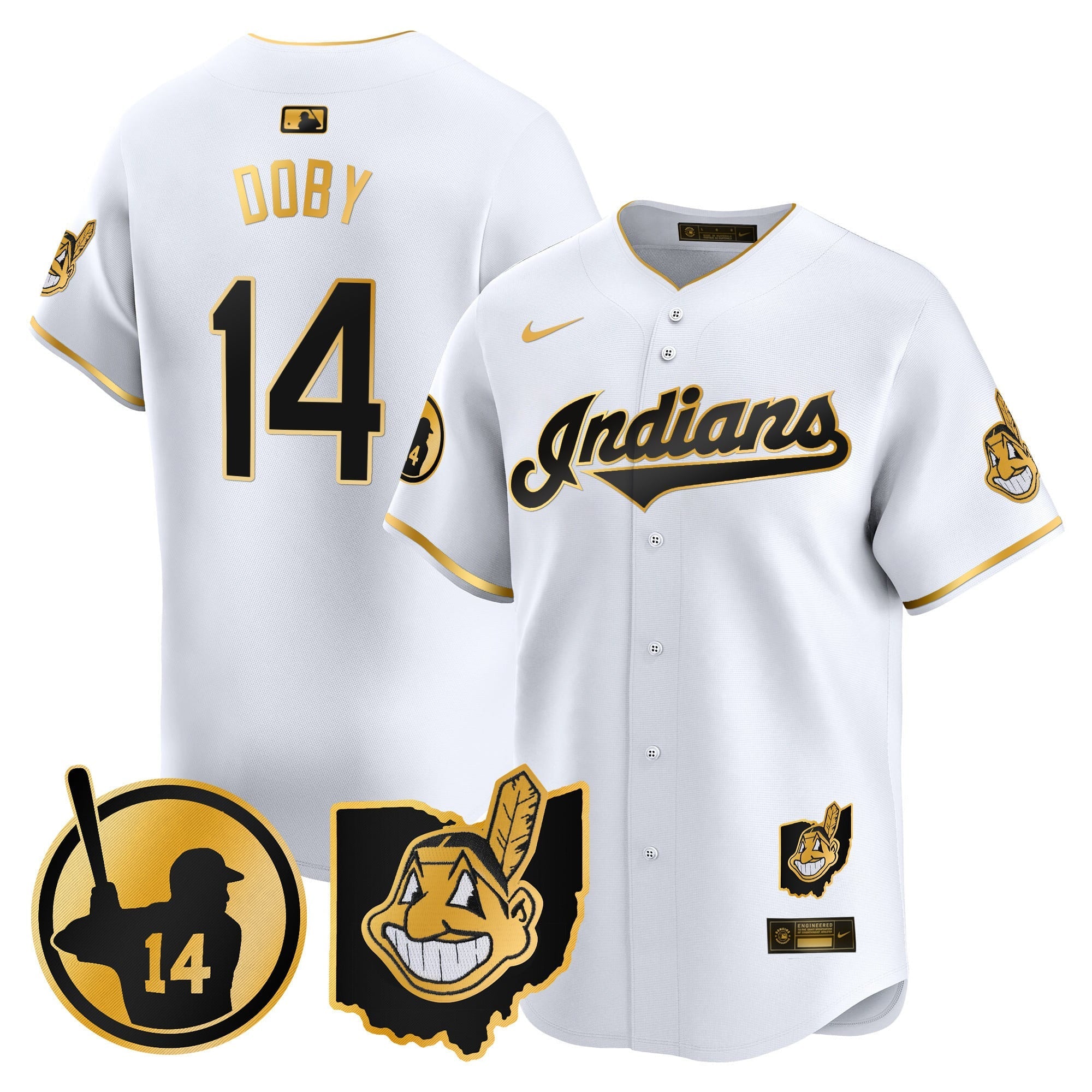 Women's Cleveland Indians Larry Doby Patch Vapor Premier Limited Jersey - All Stitched