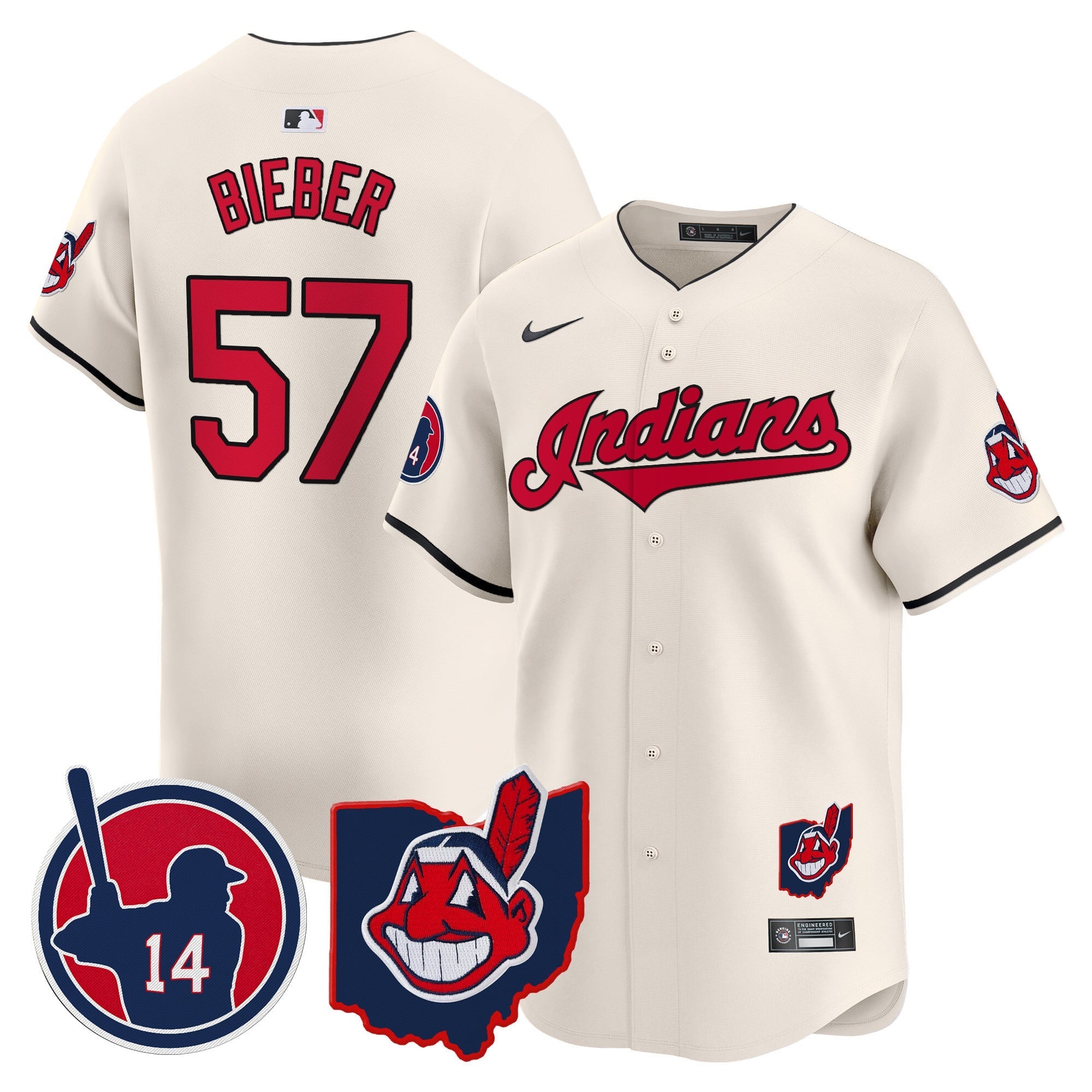 Women's Cleveland Indians Larry Doby Patch Vapor Premier Limited Jersey - All Stitched