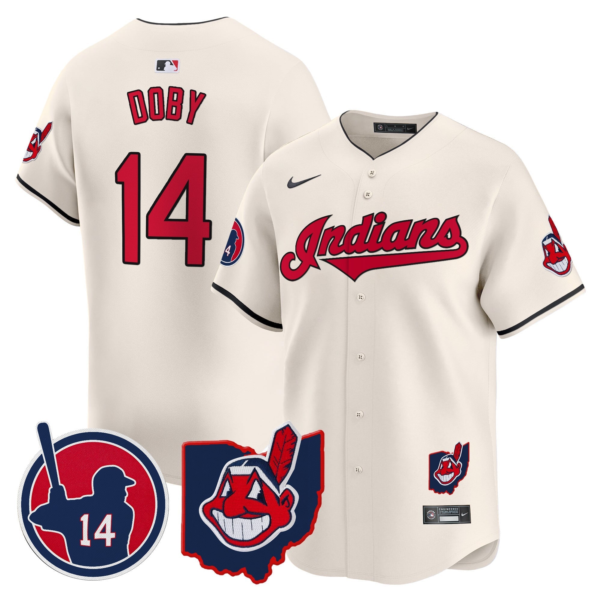 Women's Cleveland Indians Larry Doby Patch Vapor Premier Limited Jersey - All Stitched