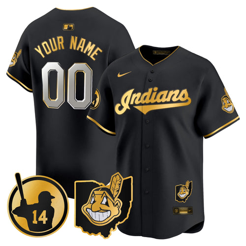Custom Cleveland Indians Larry Doby Patch Vapor Premier Limited Jersey - All Stitched