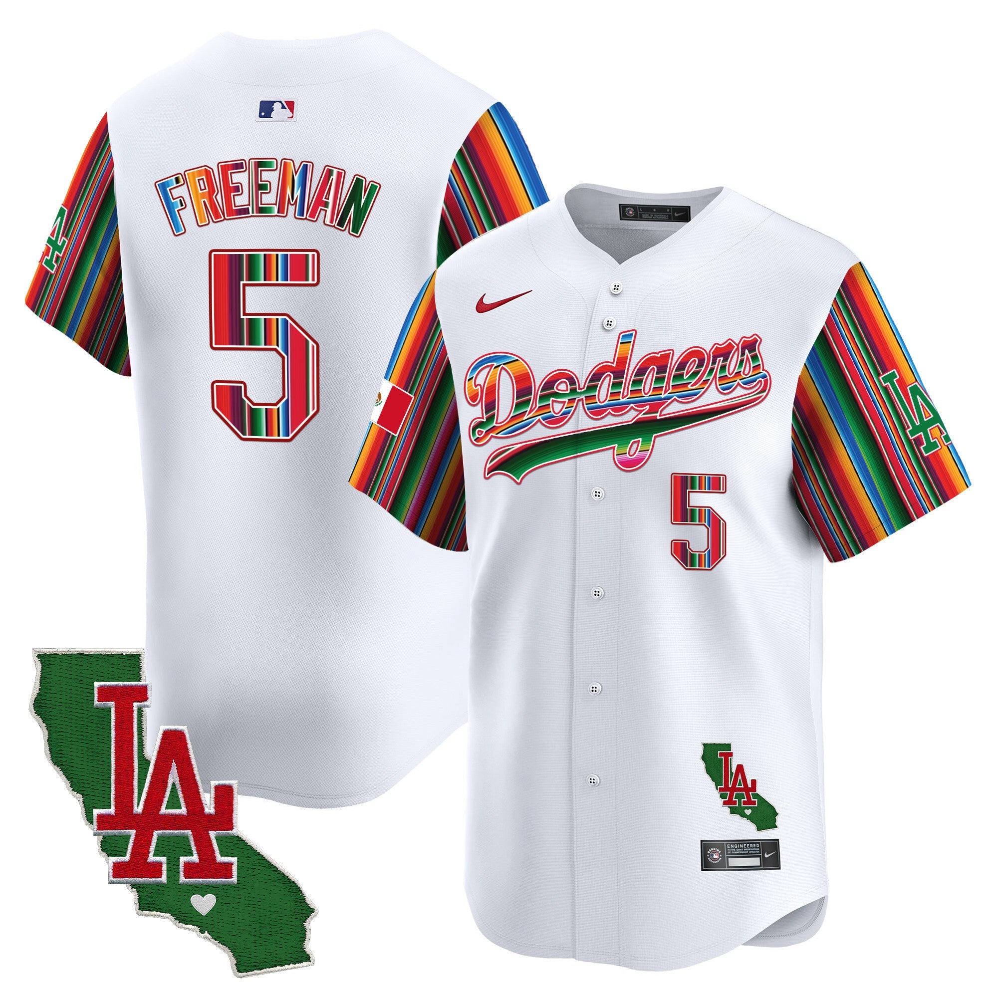 Men's Dodgers Mexico California Patch Vapor Premier Limited Jersey V5 - All Stitched