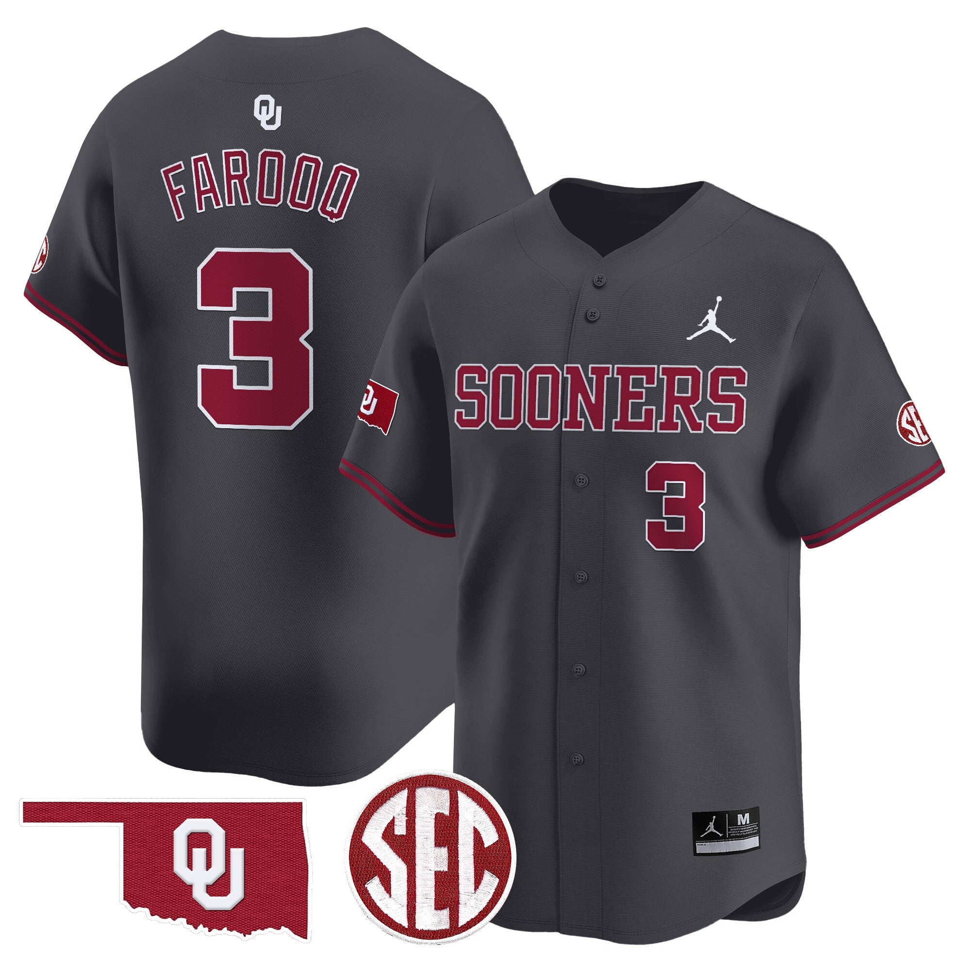 Men's Oklahoma Sooners 2024 Vapor Premier Limited Jersey V2 - SEC Patch - All Stitched