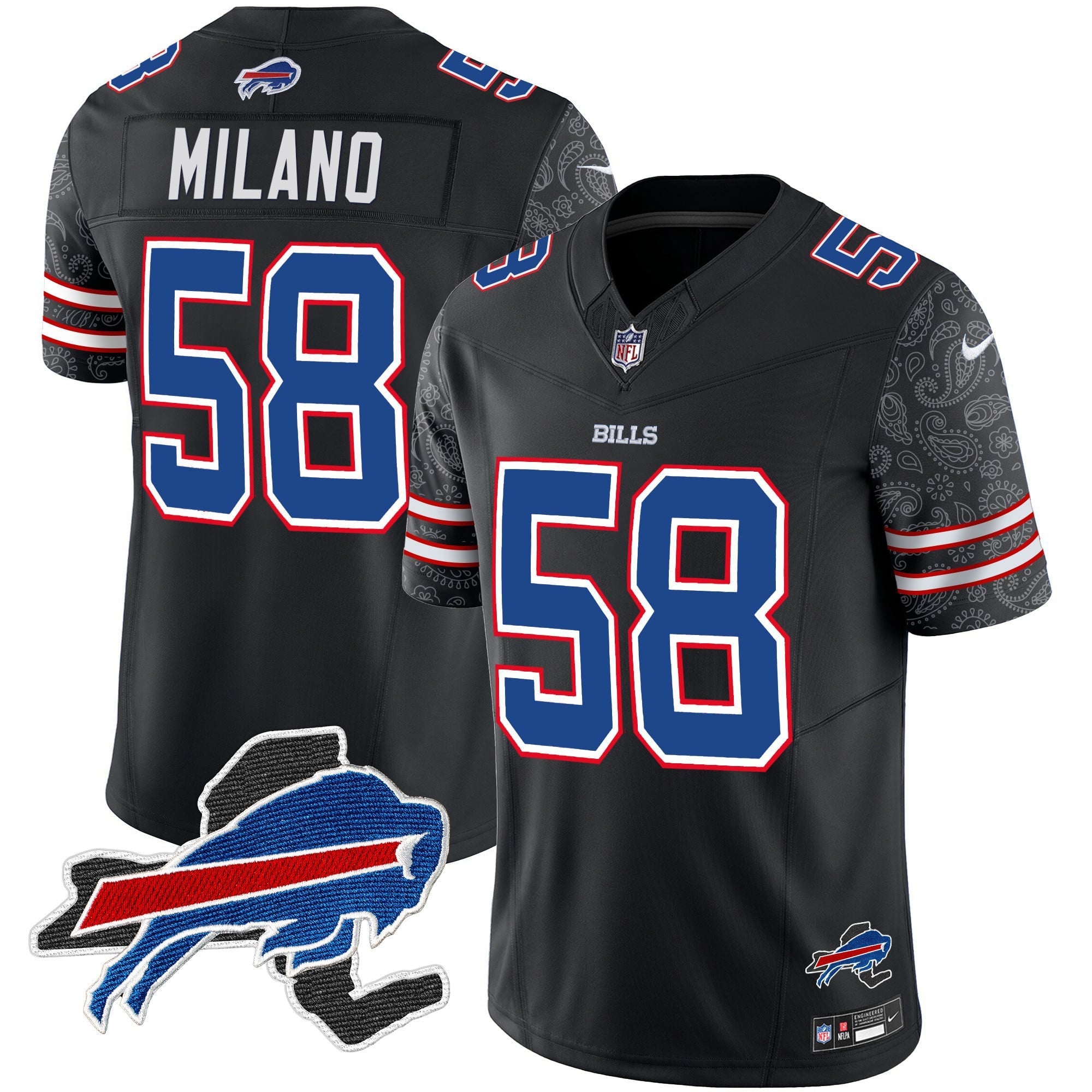 Men's Bills New York Patch Vapor Limited Jersey V2 - All Stitched