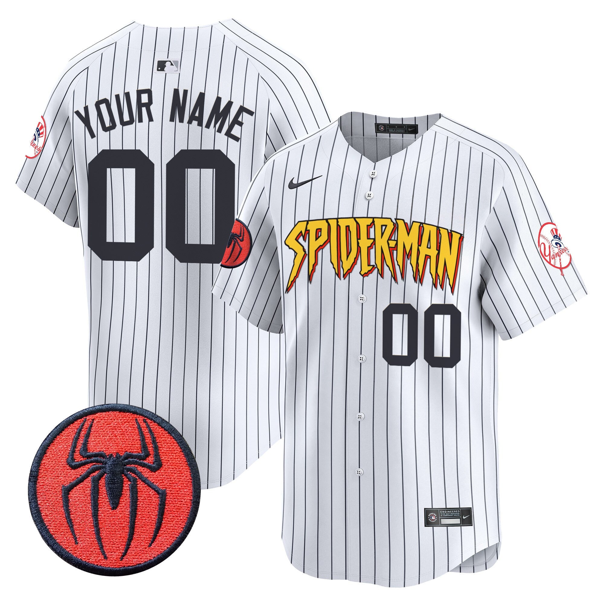 New York Yankees Spider-Man Vapor Premier Limited Custom Jersey - All Stitched