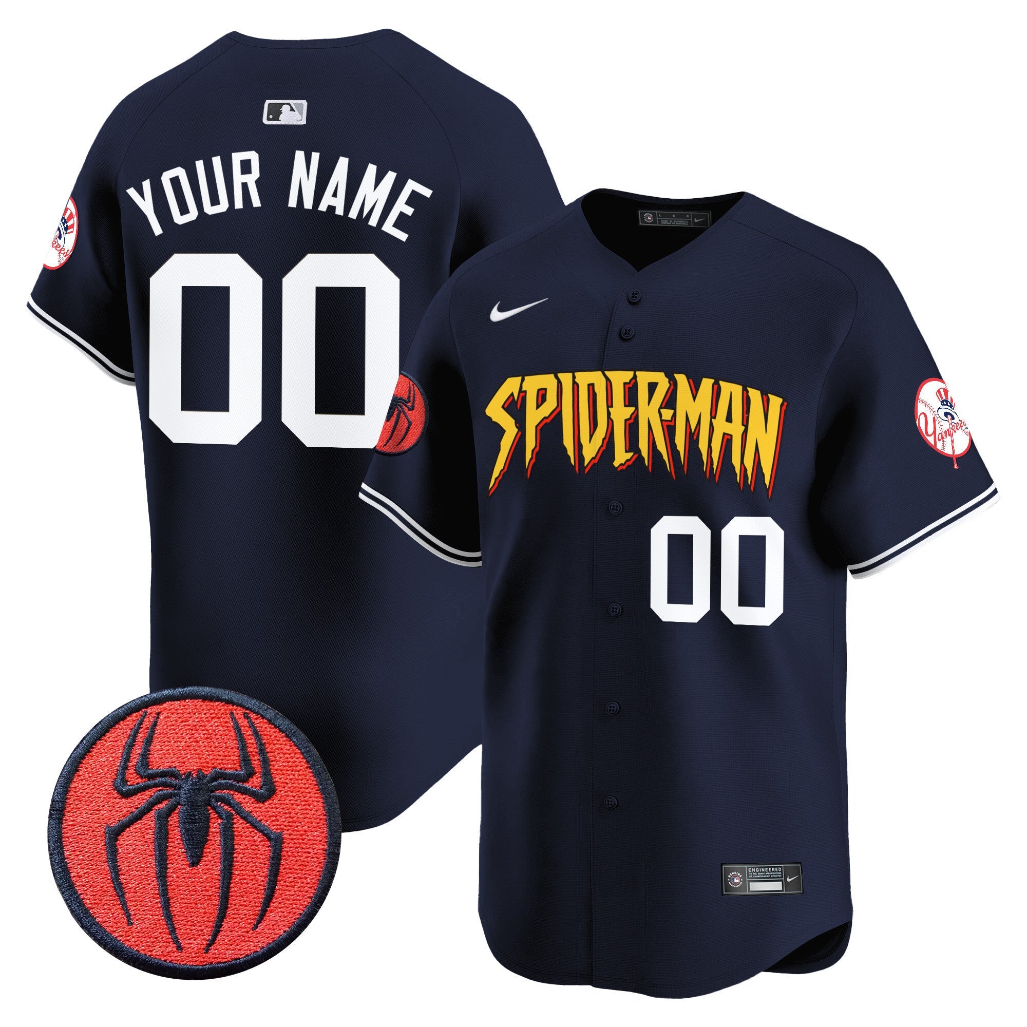 New York Yankees Spider-Man Vapor Premier Limited Custom Jersey - All Stitched