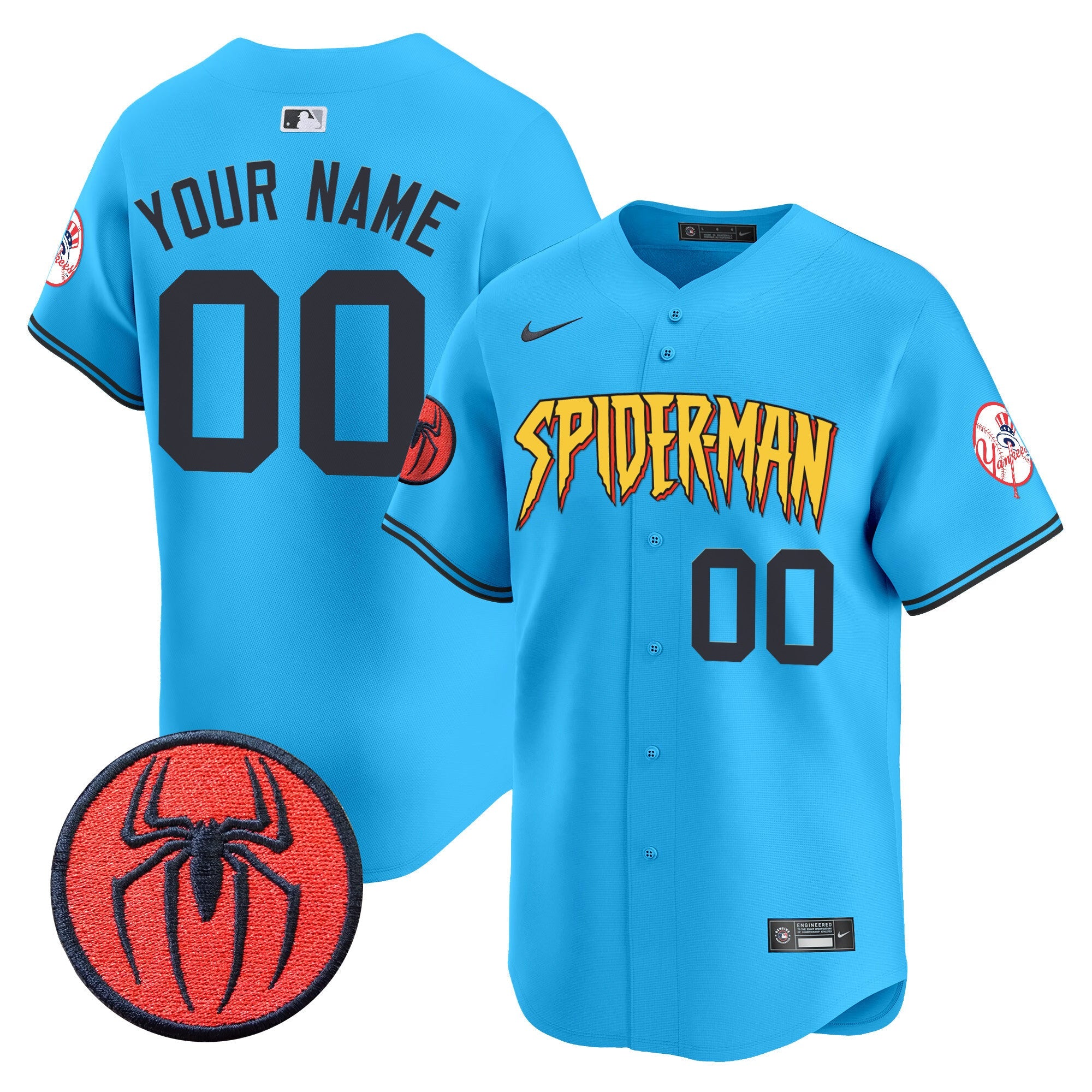 New York Yankees Spider-Man Vapor Premier Limited Custom Jersey - All Stitched