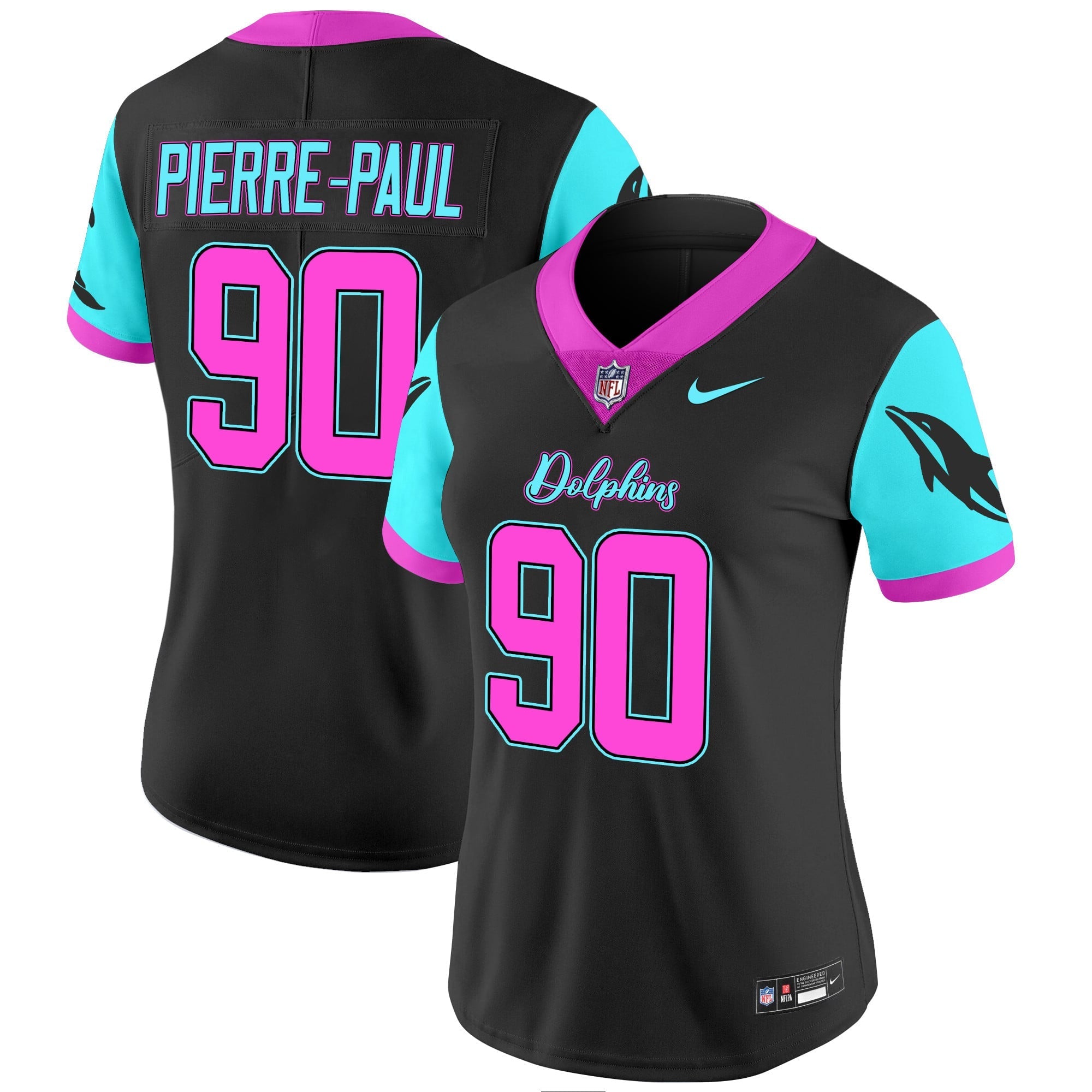 Women's Dolphins Miami Vice Vapor Limited Jersey - All Stitched