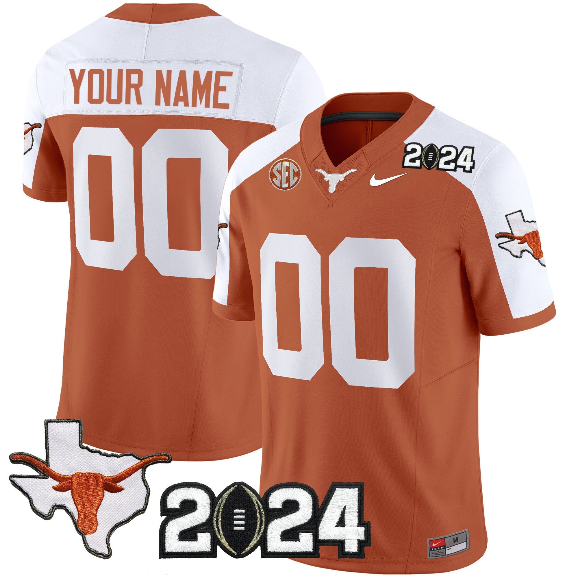 Texas Longhorns 2024 Vapor Limited Custom Jersey - All Stitched