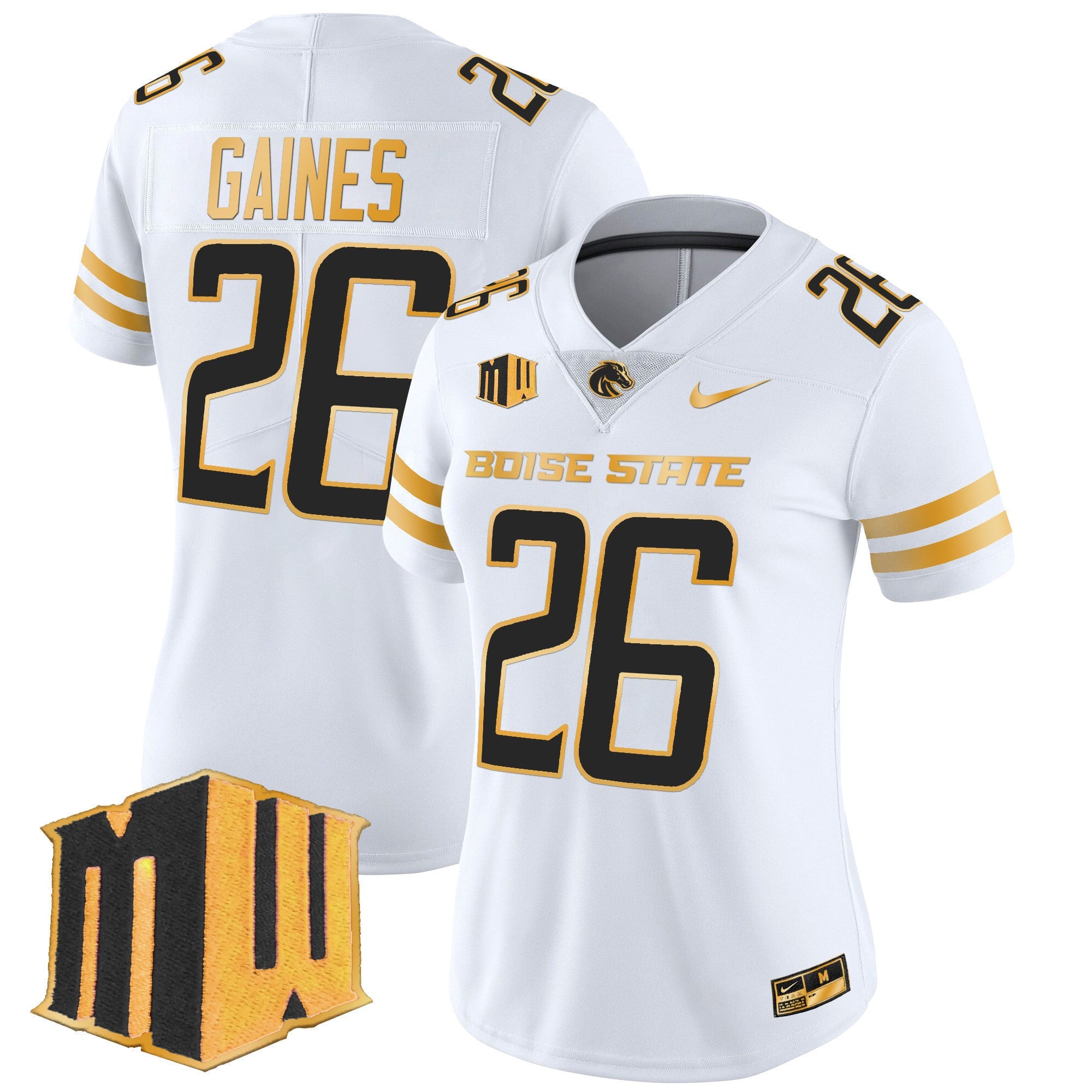 Women's Boise State Broncos 2024 Gold Vapor Limited Jersey - All Stitched