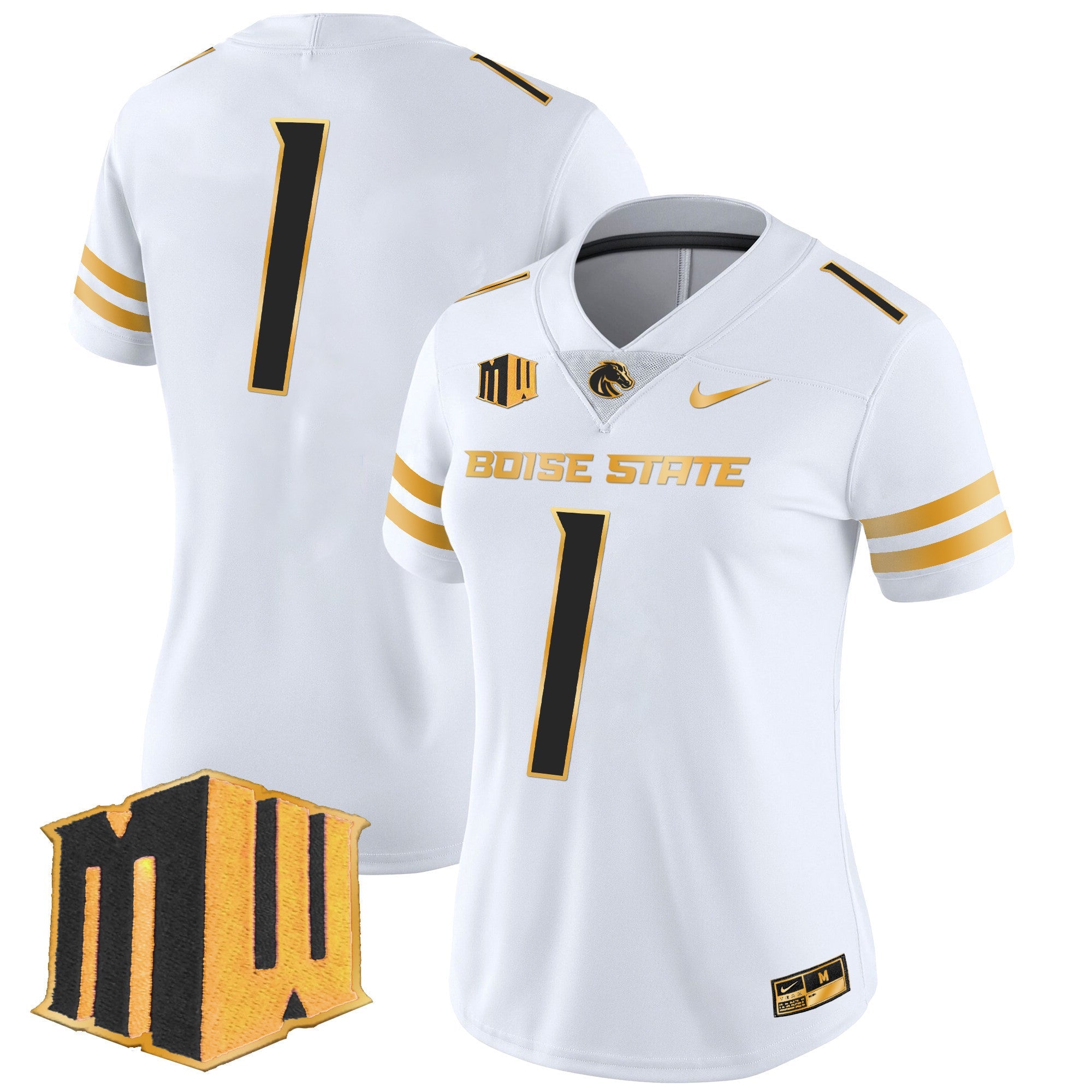 Women's Boise State Broncos 2024 Gold Vapor Limited Jersey - All Stitched