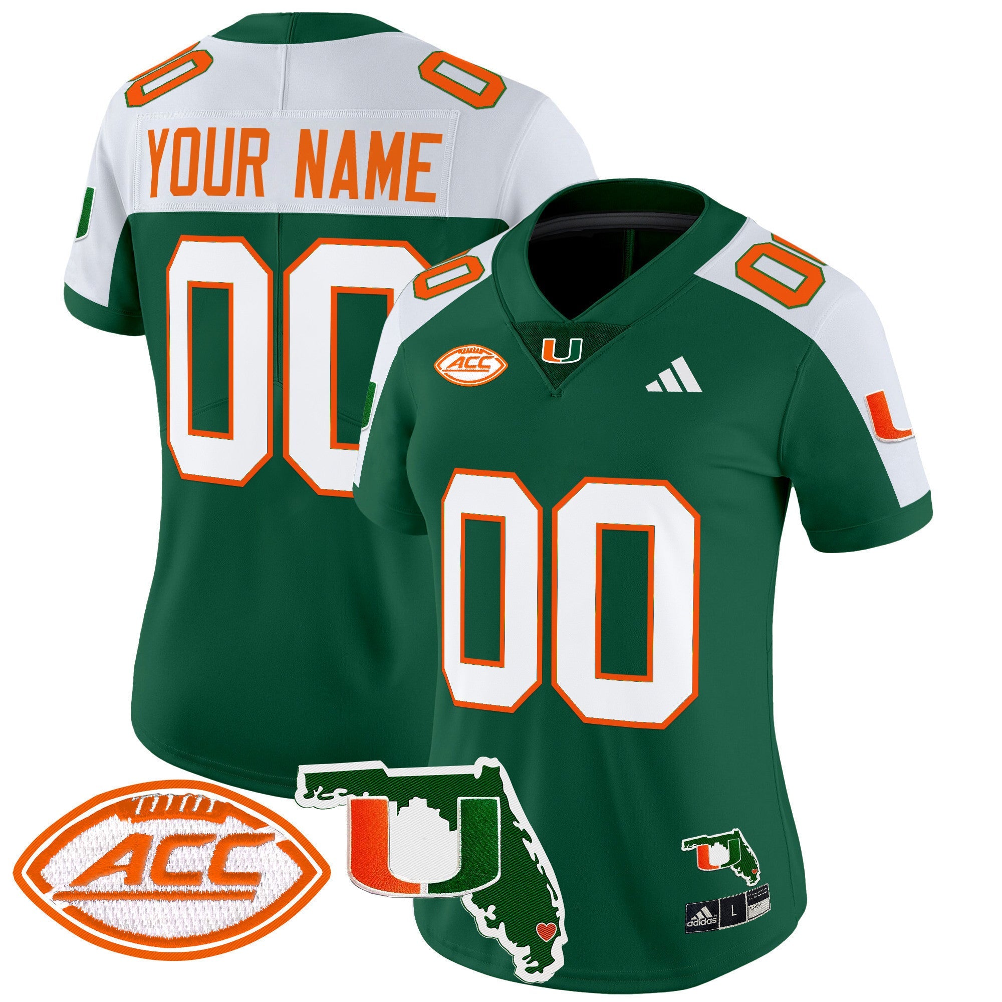 Miami Hurricanes 2024 Florida Patch Vapor Limited Custom Jersey - All Stitched