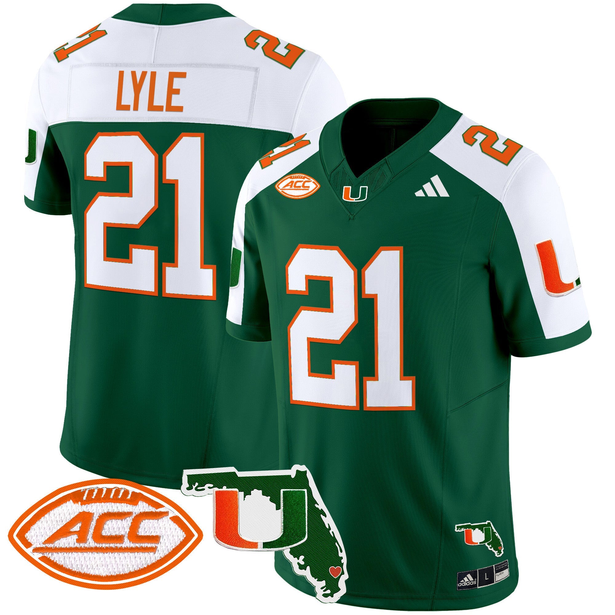 Men's Miami Hurricanes 2024 Florida Patch Vapor Limited Jersey - All Stitched
