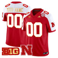 Nebraska Cornhuskers 2024 Gold Trim Vapor Limited Custom Jersey - All Stitched